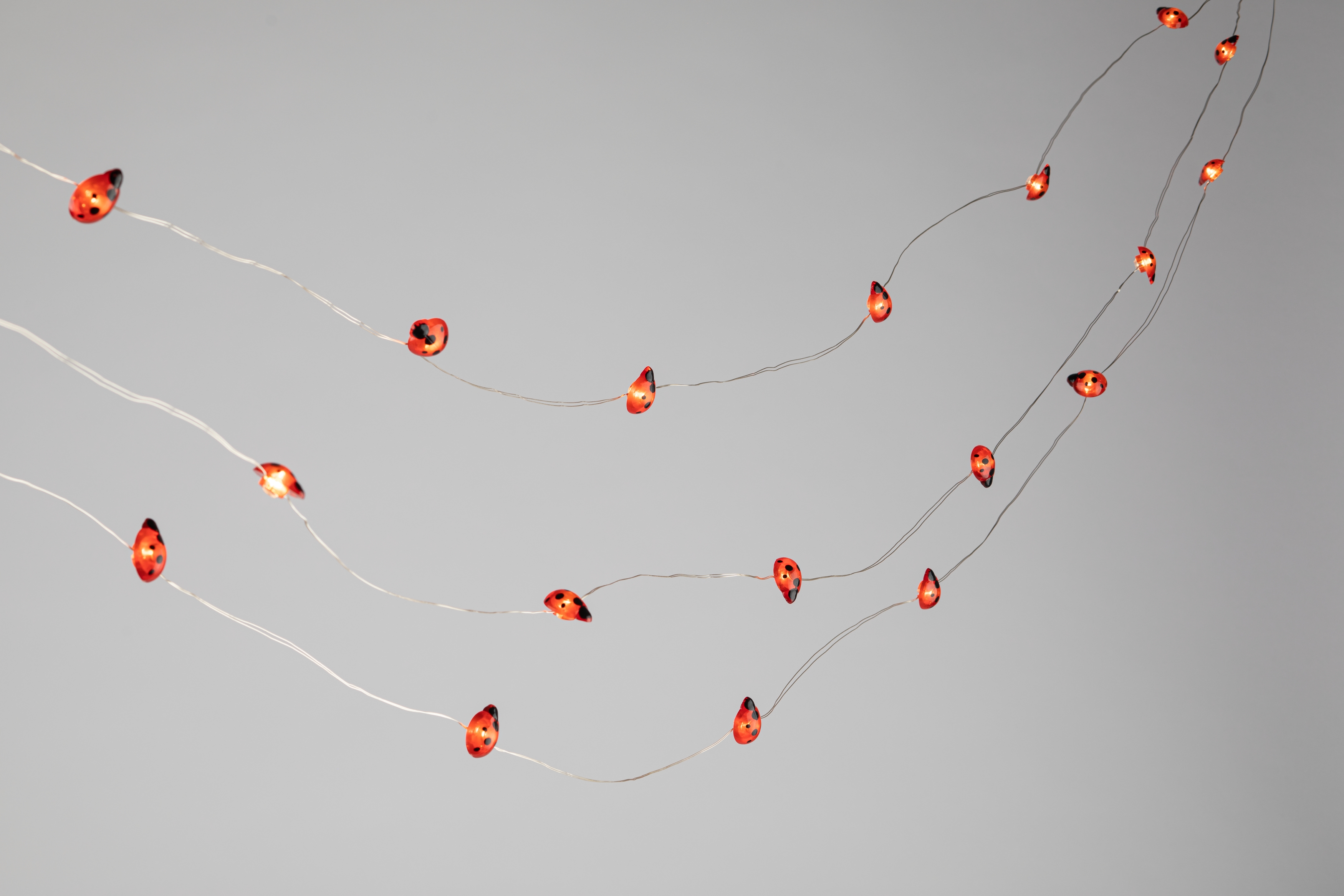 Гирлянда садовая Божьи коровки на солнечной батарее 7м длина рабочей части 5 метров 2 режима 25 LED ERASF23-19