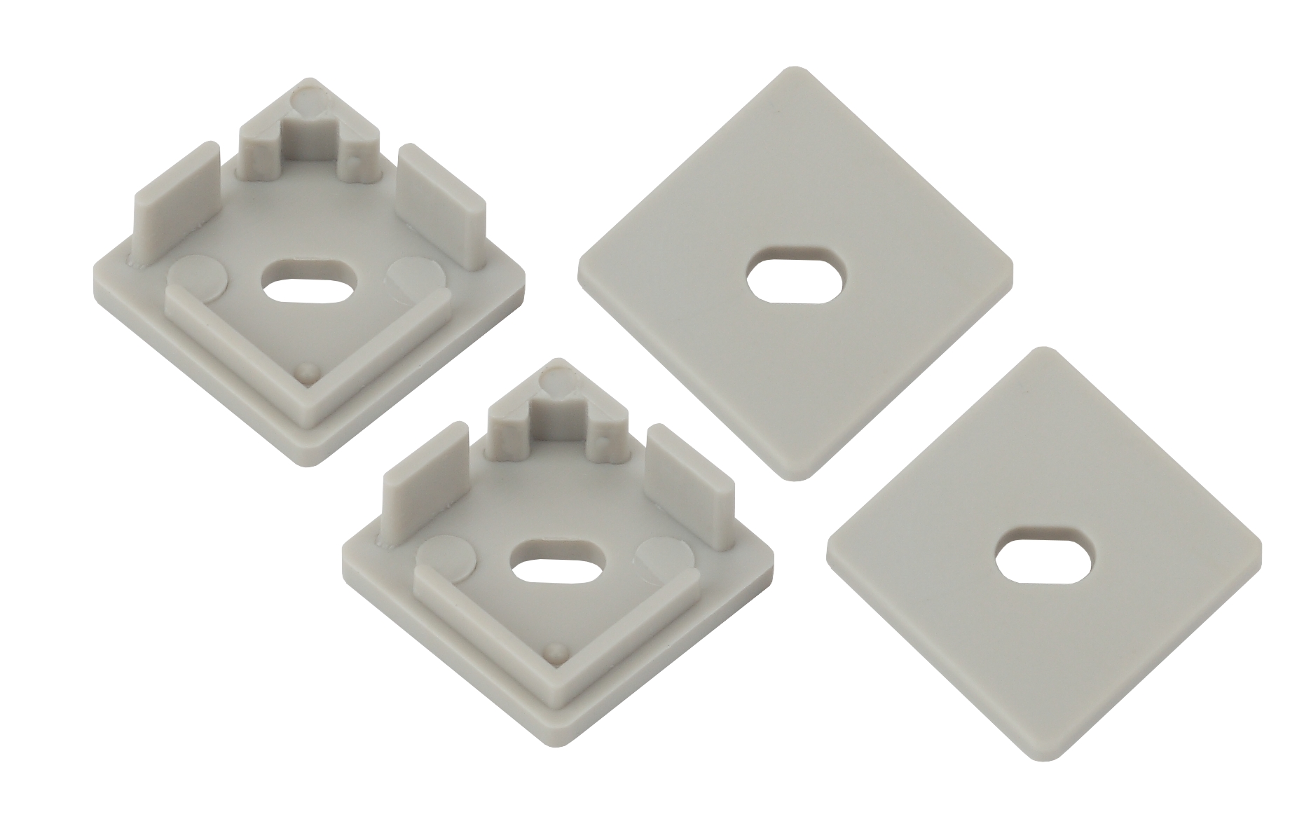Набор заглушек для профиля CAB280, 4 сквозные квадратные (500/24000)