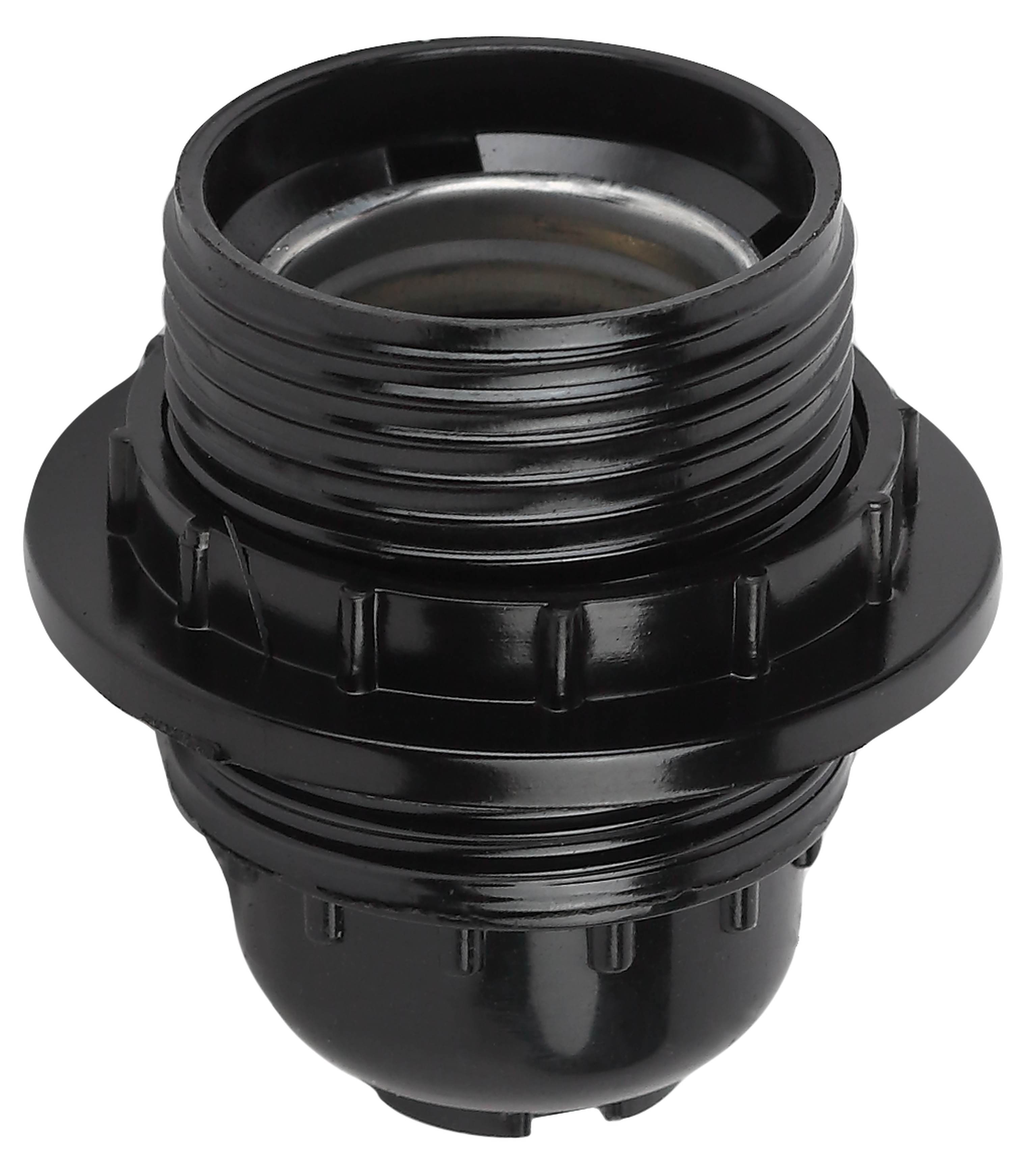 Патрон Е27 с кольцом,бакелит, черный (x50) (50/200/4800)