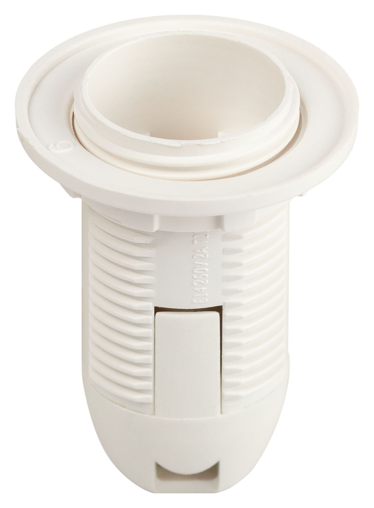 Патрон Е14 с кольцом пластик белый