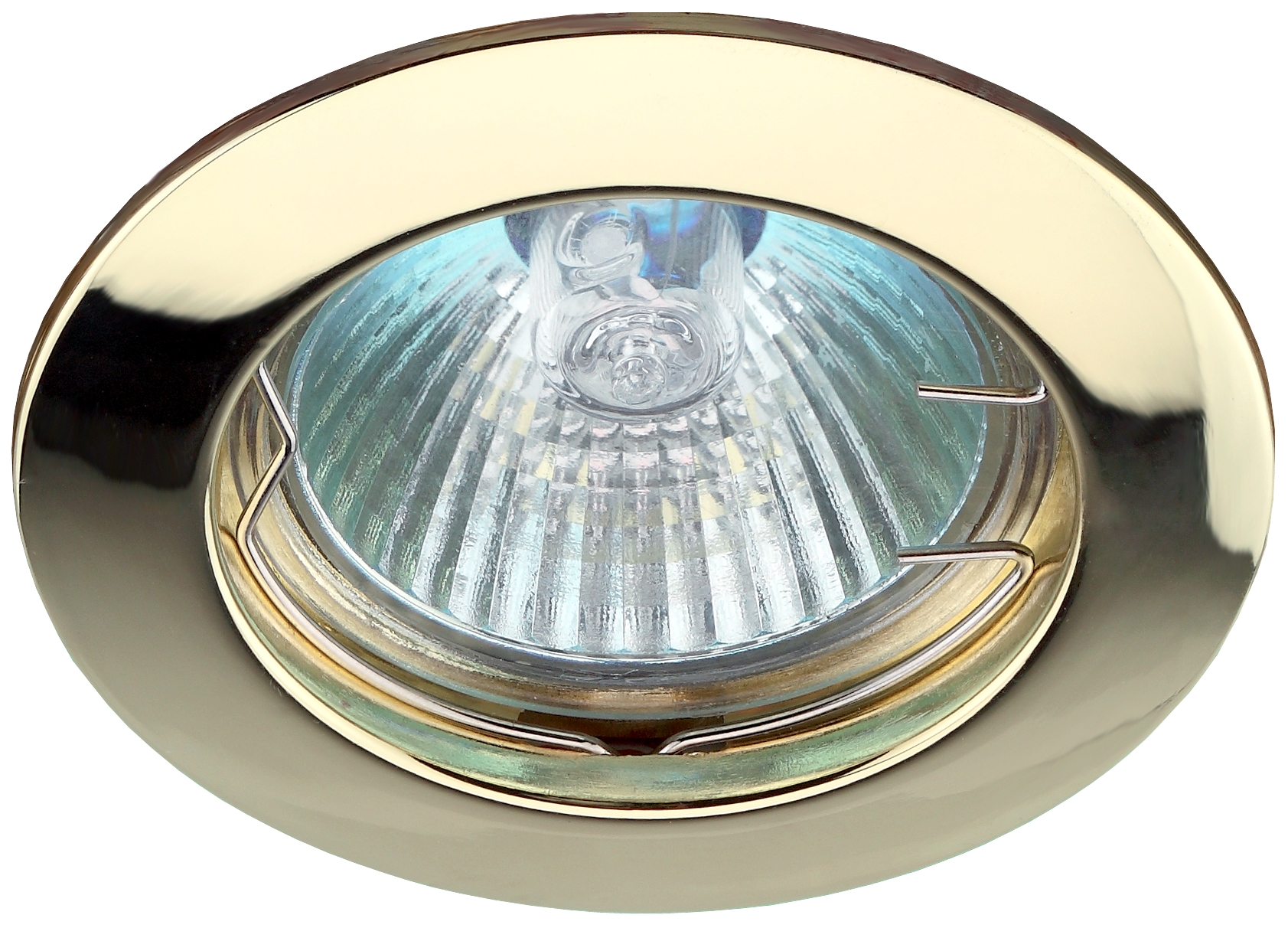 Светильник встраиваемый литой MR16 KL1 GD 12V, 50W золото (100/2100)