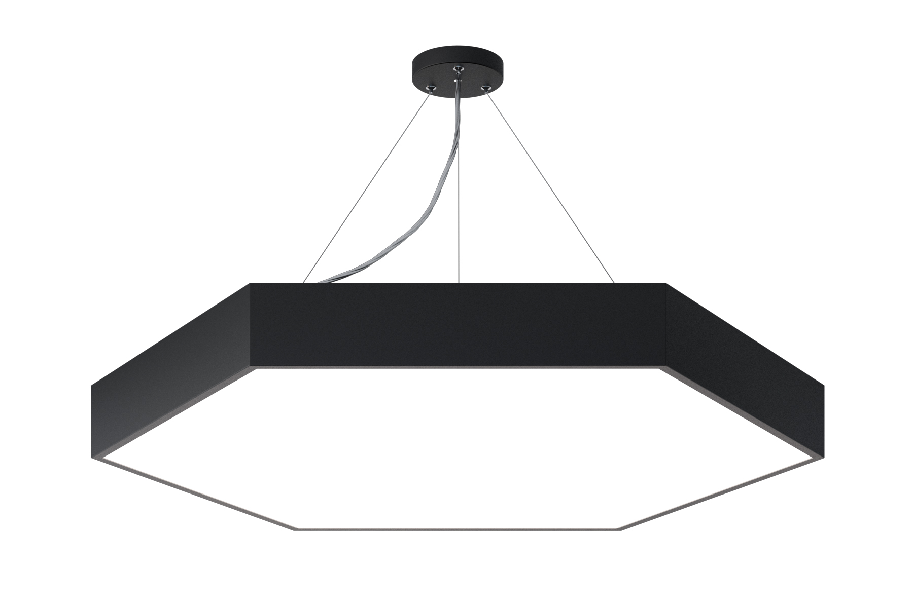 Светильник светодиодный Geometria Hexagon SPO-122-B-40K-066 66Вт 4000К 4800Лм IP40 800х800х80 черный подвесной
