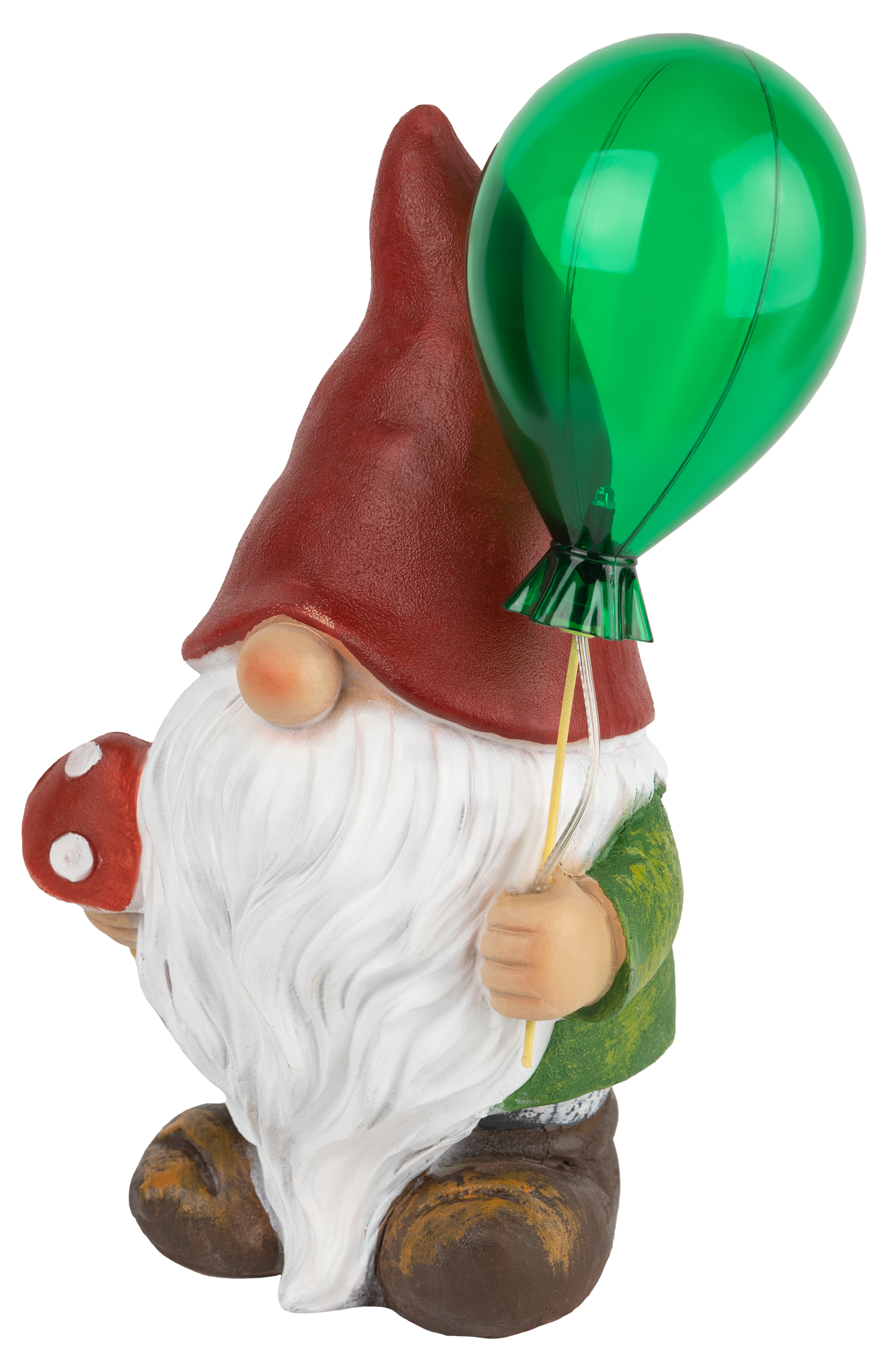 Фигура садовая ERASF22-08 из полистоуна Гном Мухомор с шариком 30 см