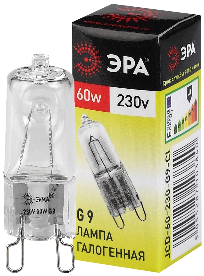 Лампа накаливания галогенная G9-JCD-60-230V-CL (галоген, капсула, 60Вт, нейтр, G9) (100/1000/35000)