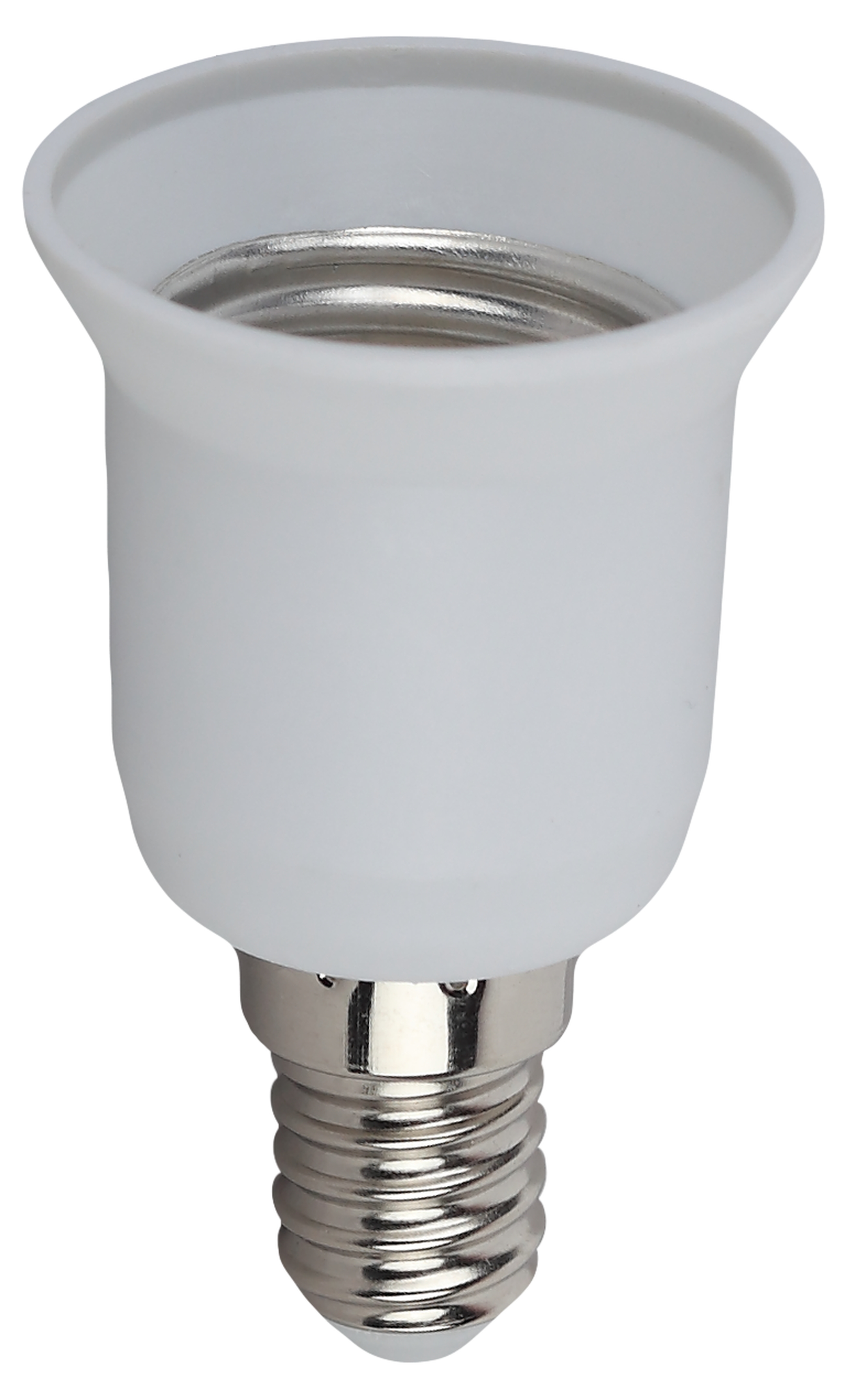 Переходник E14-E27, пластик, белый (50/400/9600)