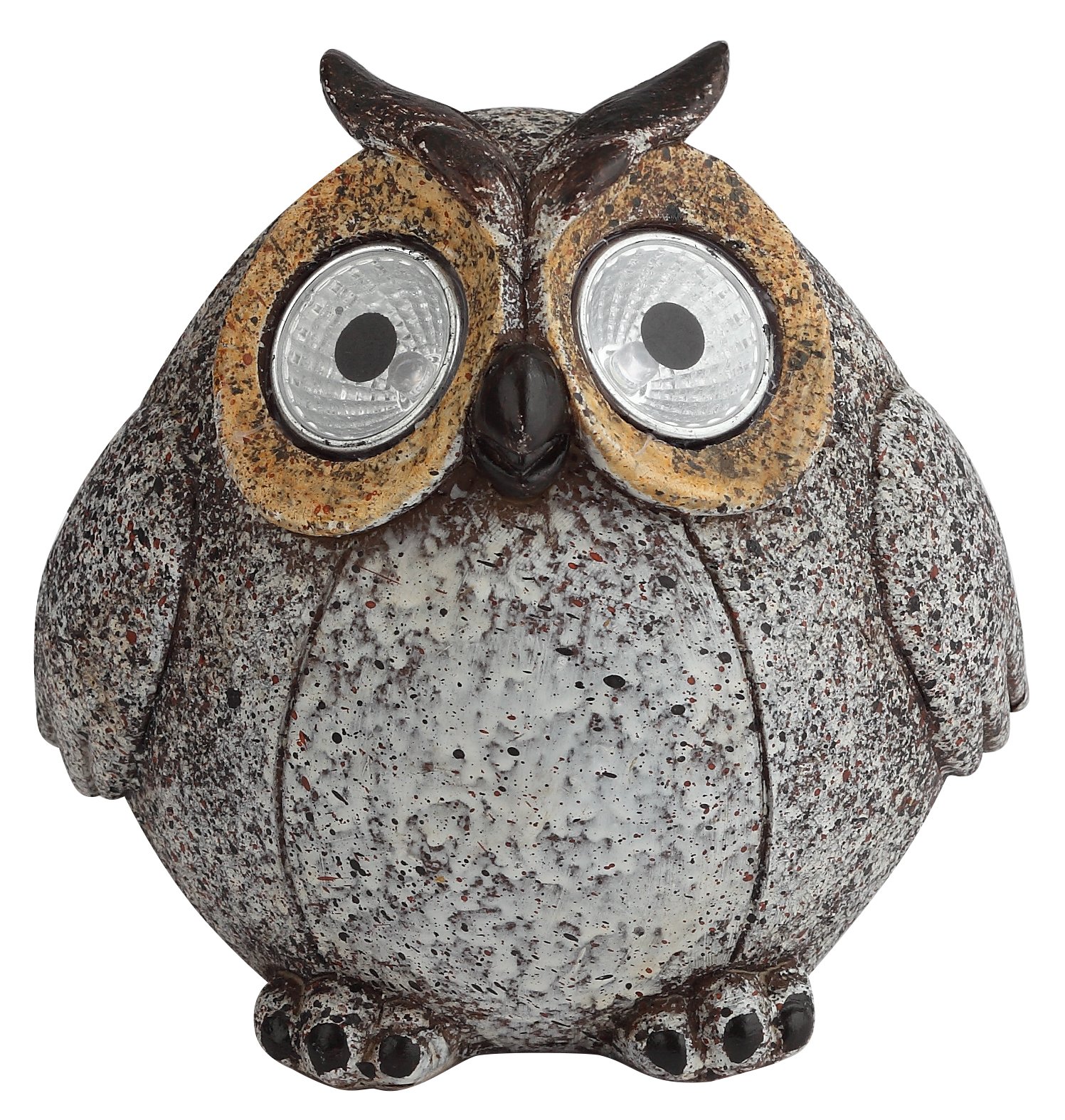 Изображение товара Садовый светильник Сова серая на солнечной батарее из полистоуна 11,5 см ERAFYS01-08