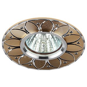 Изображение товара Встраиваемый алюминиевый светильник MR16 50W IP20 ЭРА KL42 SL/GD серебро/золото