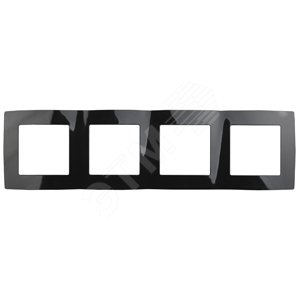 Изображение товара Рамка для розеток и выключателей 4 поста ЭРА Эра 12 черный пластик