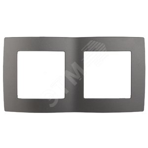Изображение товара Рамка для розеток и выключателей 2 поста серия Эра 12 графит пластиковая