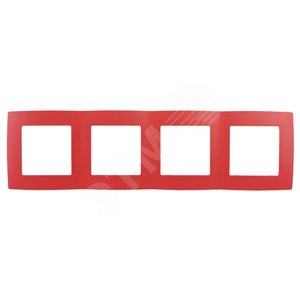 Рамка на 4 поста, Эра12, красный, 12-5004-23 Б0019415 ЭРА - превью 2