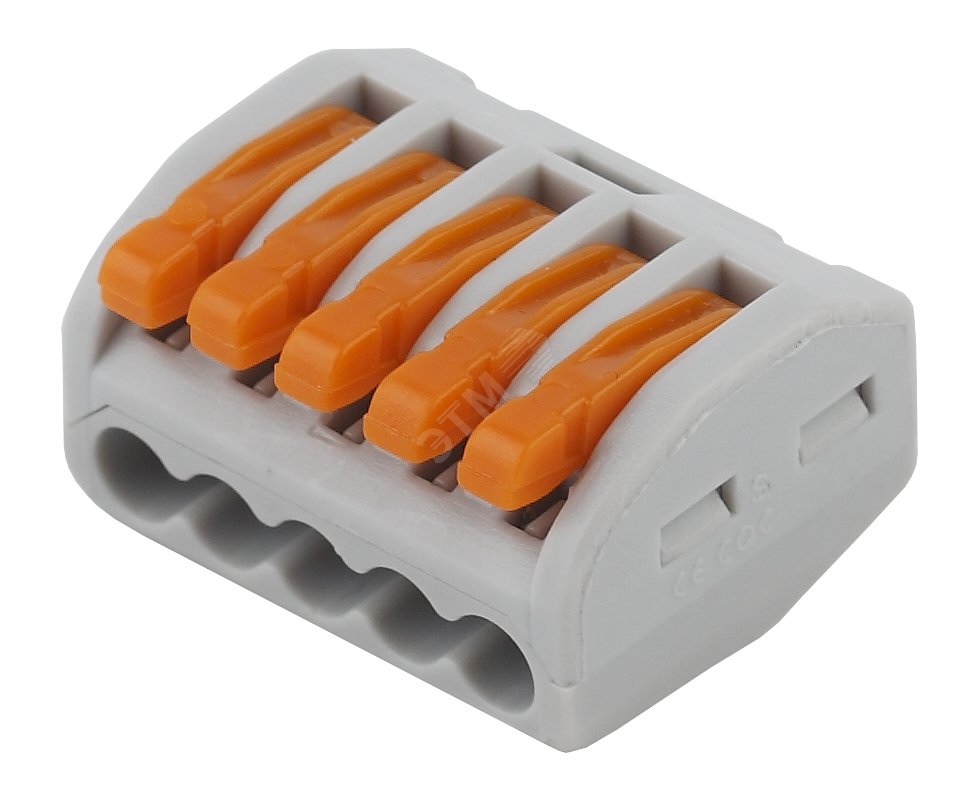 Строительно-монтажная клемма СМК, модель 415, с рычагом, 5 отверстий, 0 ...