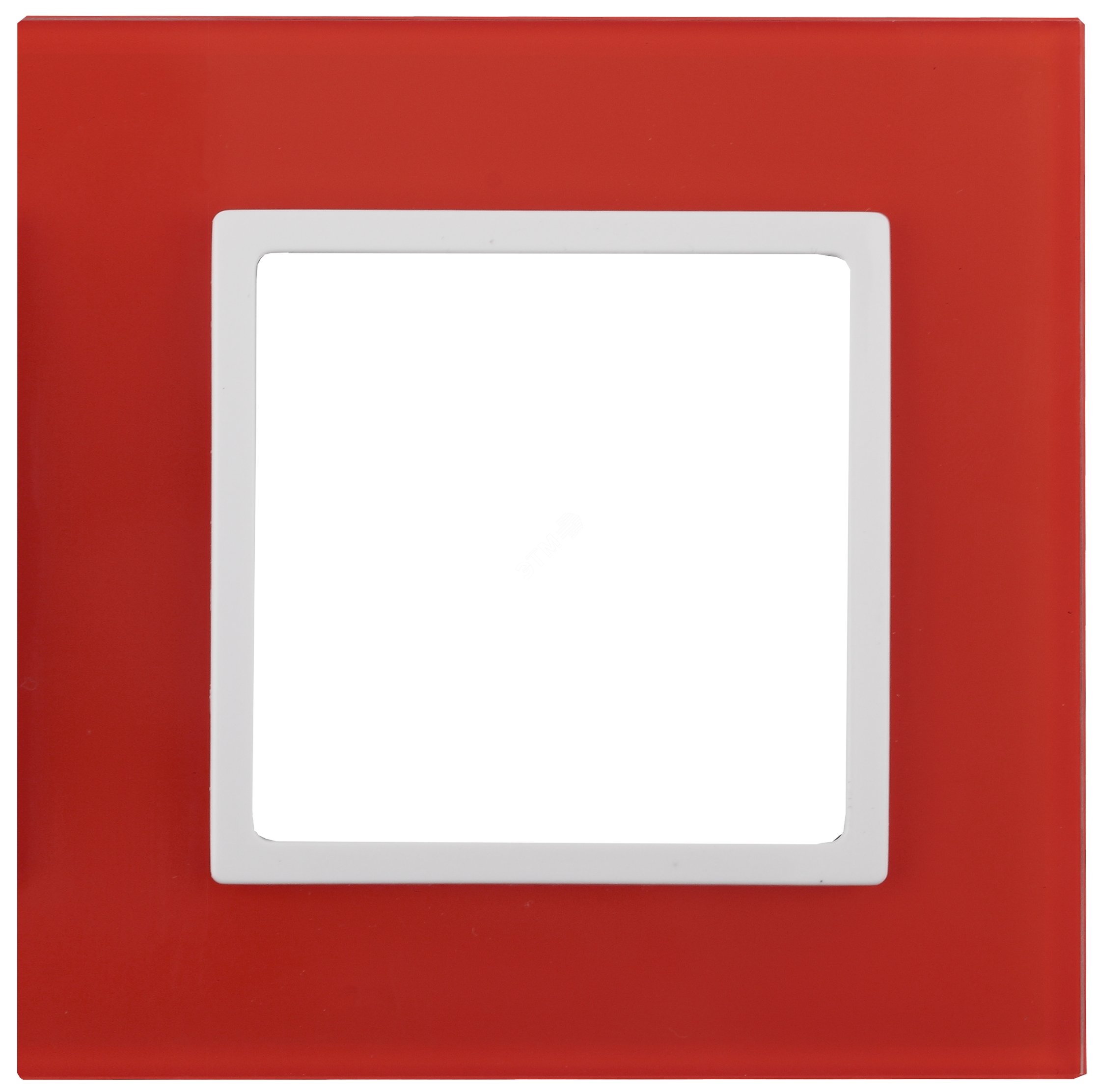 Рамка на 1 пост, стекло, Эра Elegance, красный+бел, 14-5101-23 Б0034478 ЭРА