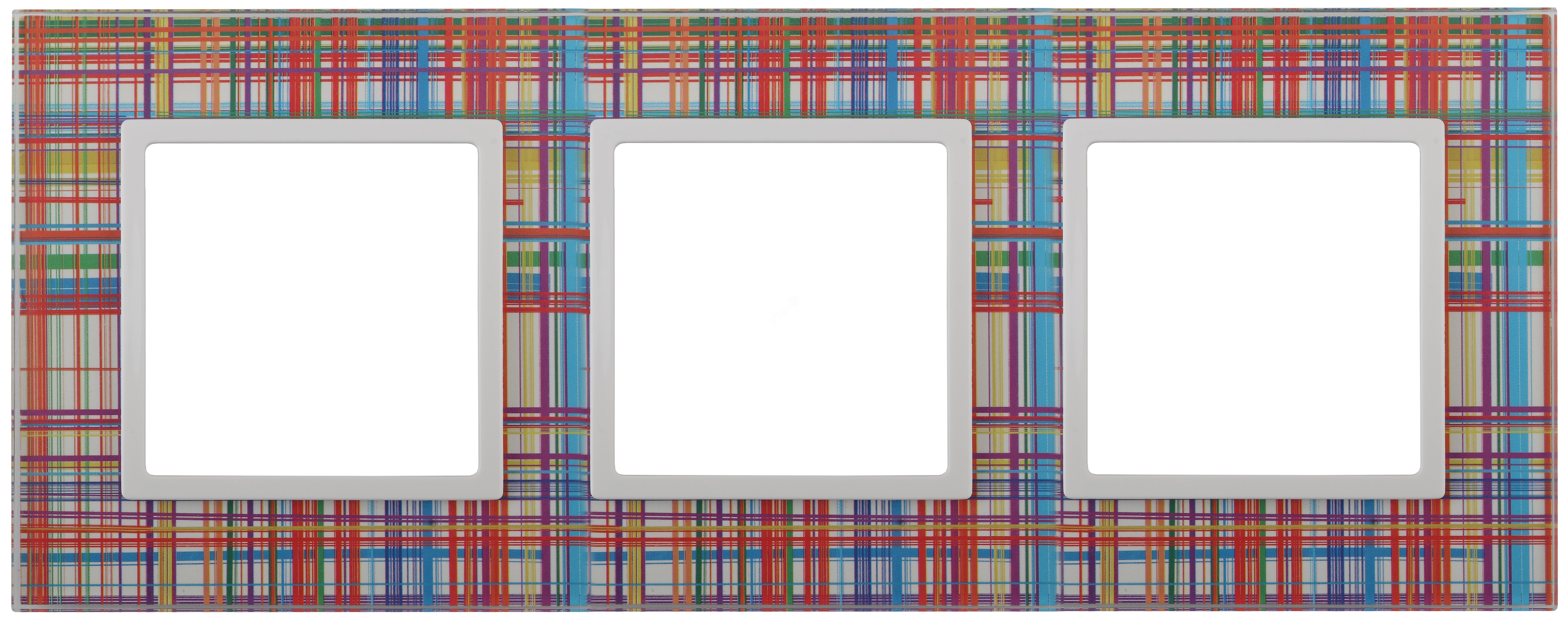 Изображение товара Рамка для розеток и выключателей ЭРА Elegance 3-постовая стеклянная прозрачная