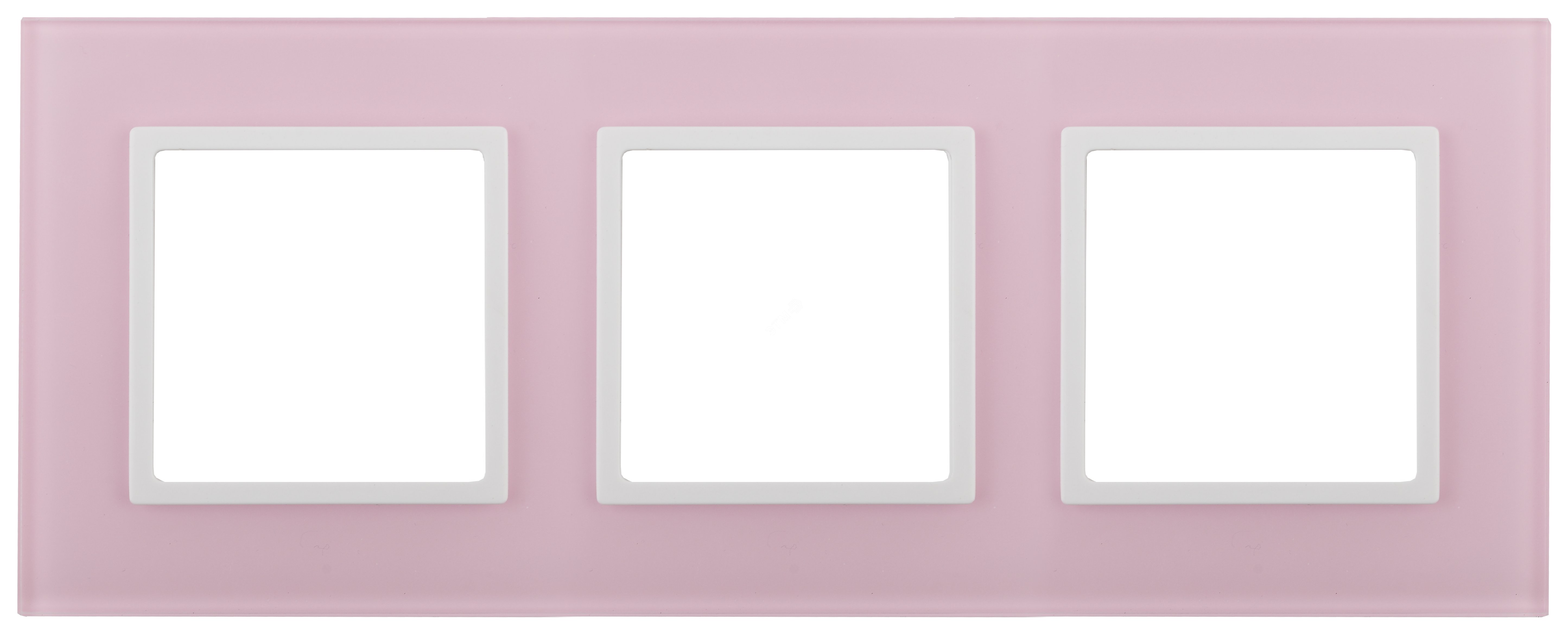 Изображение товара Рамка для розеток и выключателей ЭРА Elegance из стекла розовая 3-постовая