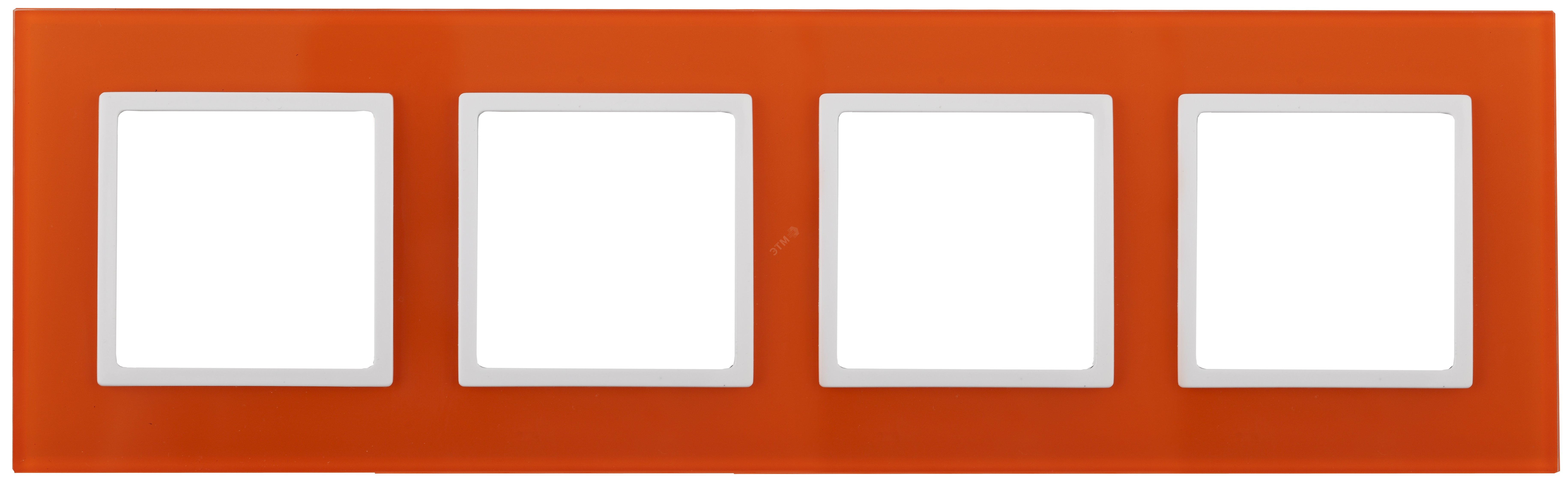 Изображение товара Рамка для розеток и выключателей Эра Elegance 4 поста стекло оранжевый