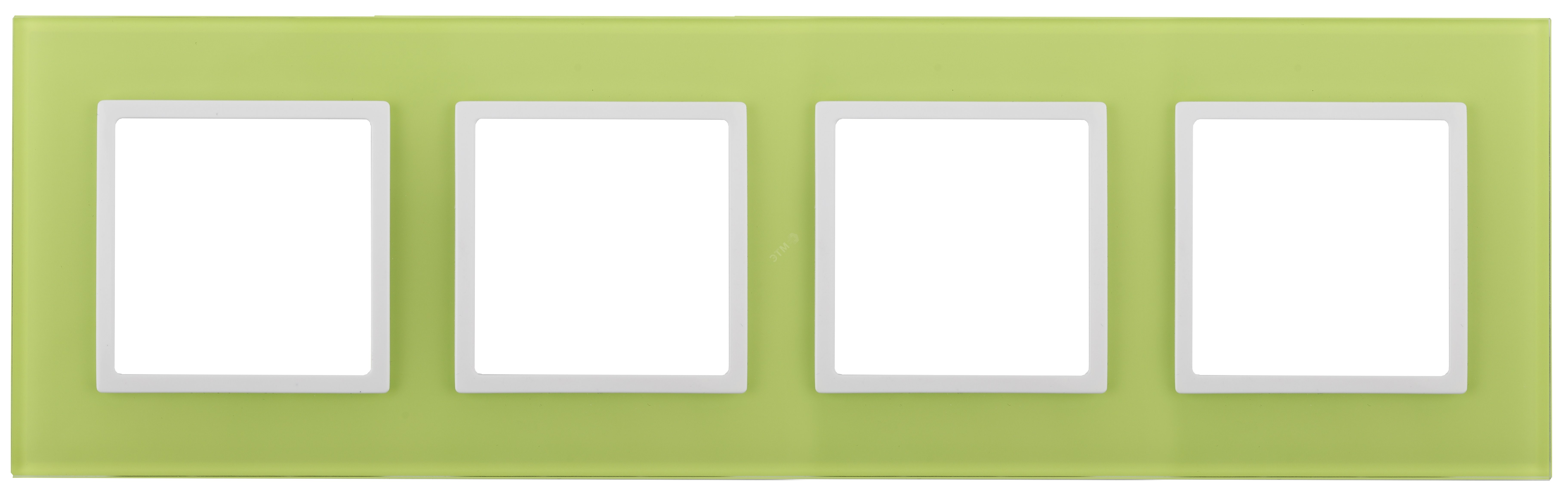Изображение товара Рамка для розеток и выключателей ЭРА Elegance 4-постовая лайм стекло