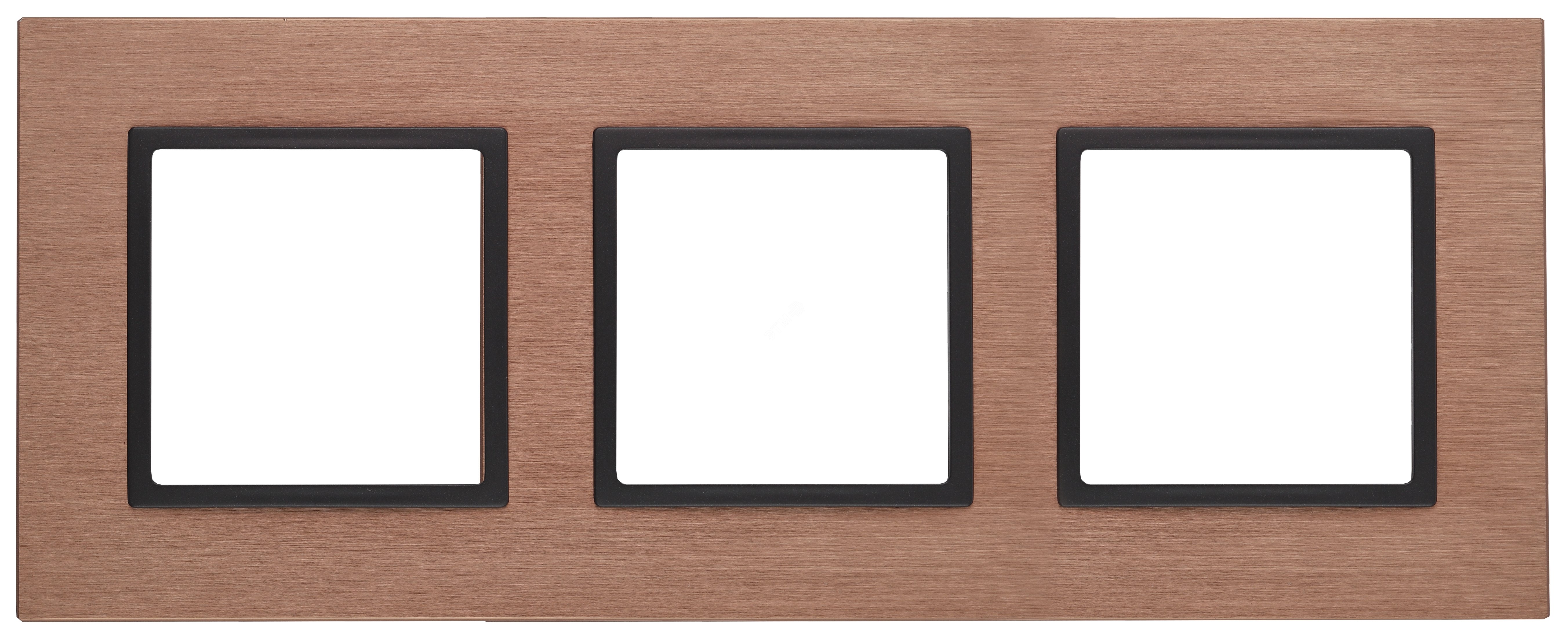 Изображение товара Рамка для розеток и выключателей ЭРА Elegance металл медь 3 поста