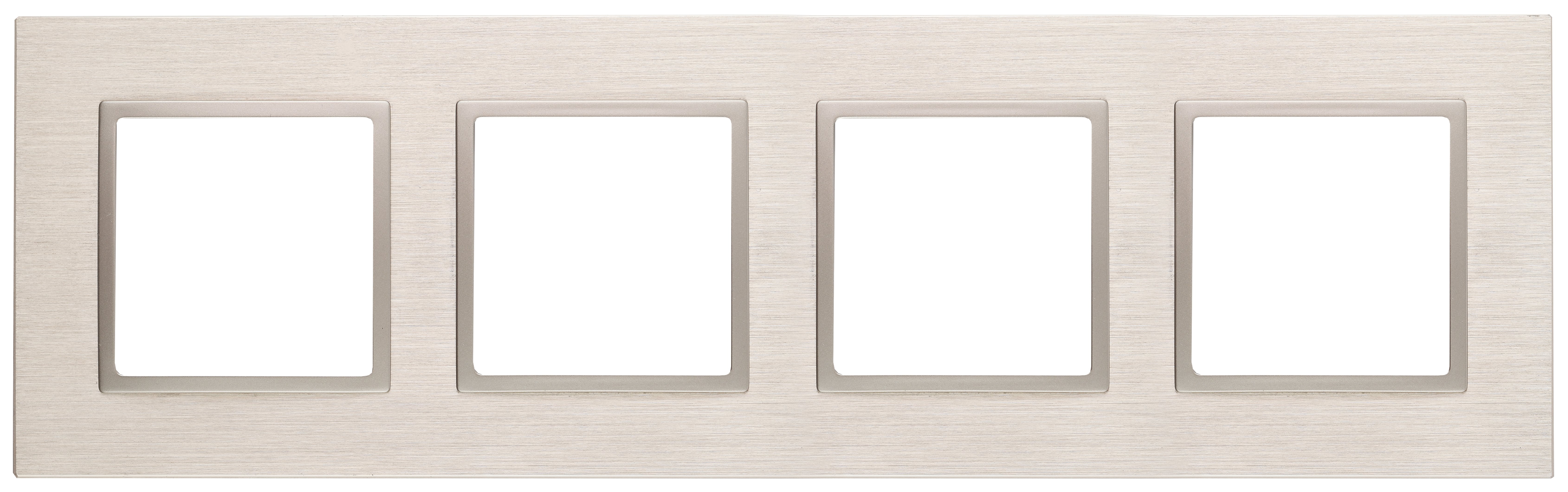 Изображение товара Рамка для розеток и выключателей ЭРА Elegance 4-постовая шампань металл