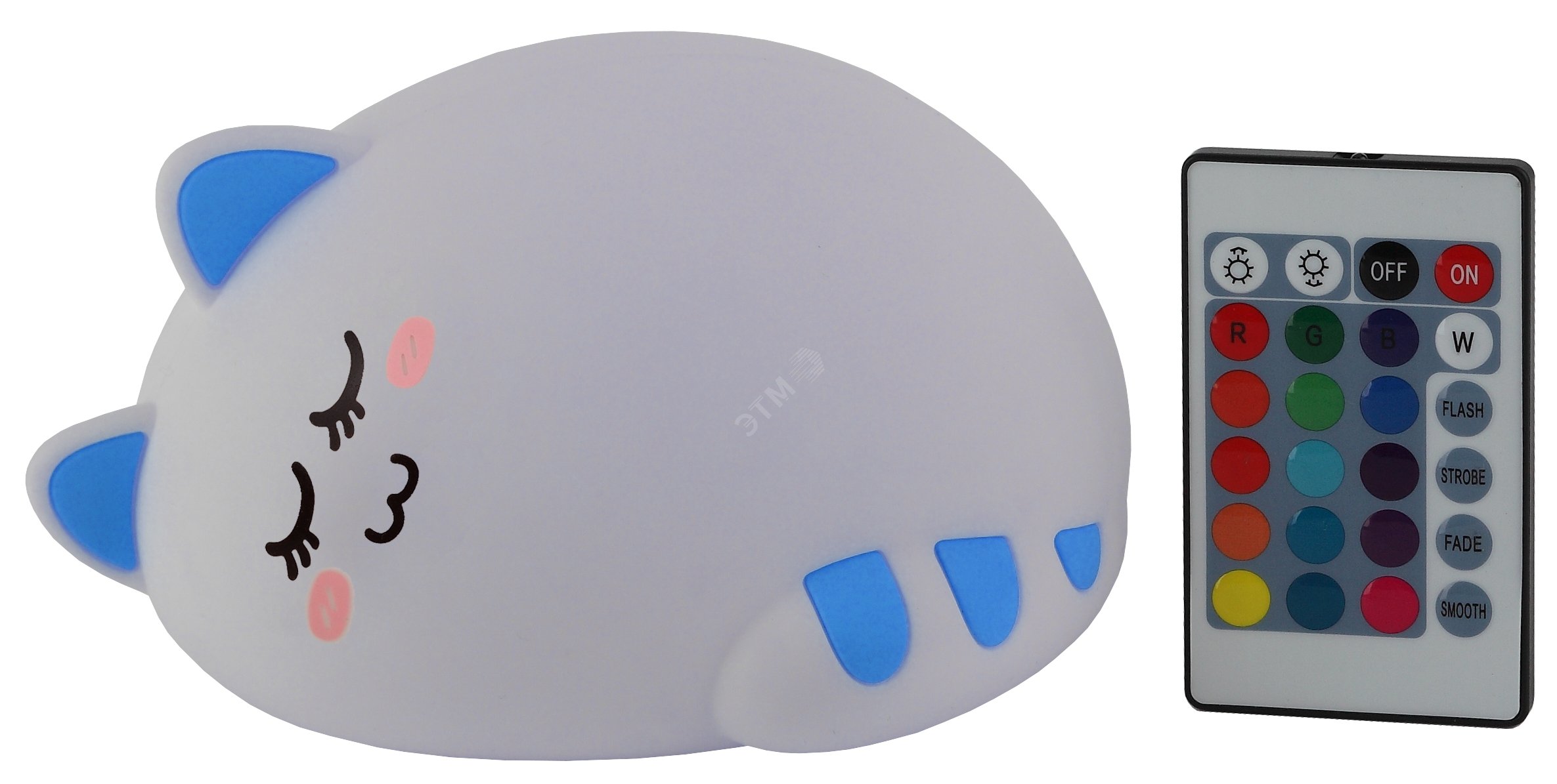 Изображение товара Настольный светильник-ночник ЭРА NLED-415-2W-BU с регулируемым режимом и цветомузыкой