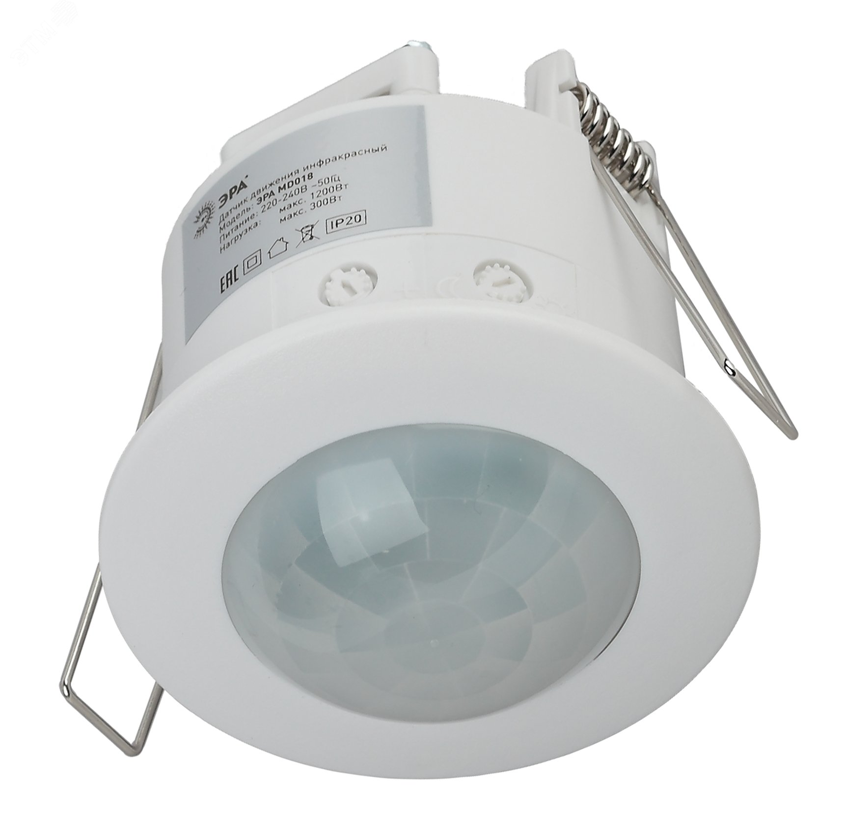 Изображение товара Датчик движения ЭРА MD 018 1200 Вт IP20 360 градусов для автоматизации освещения