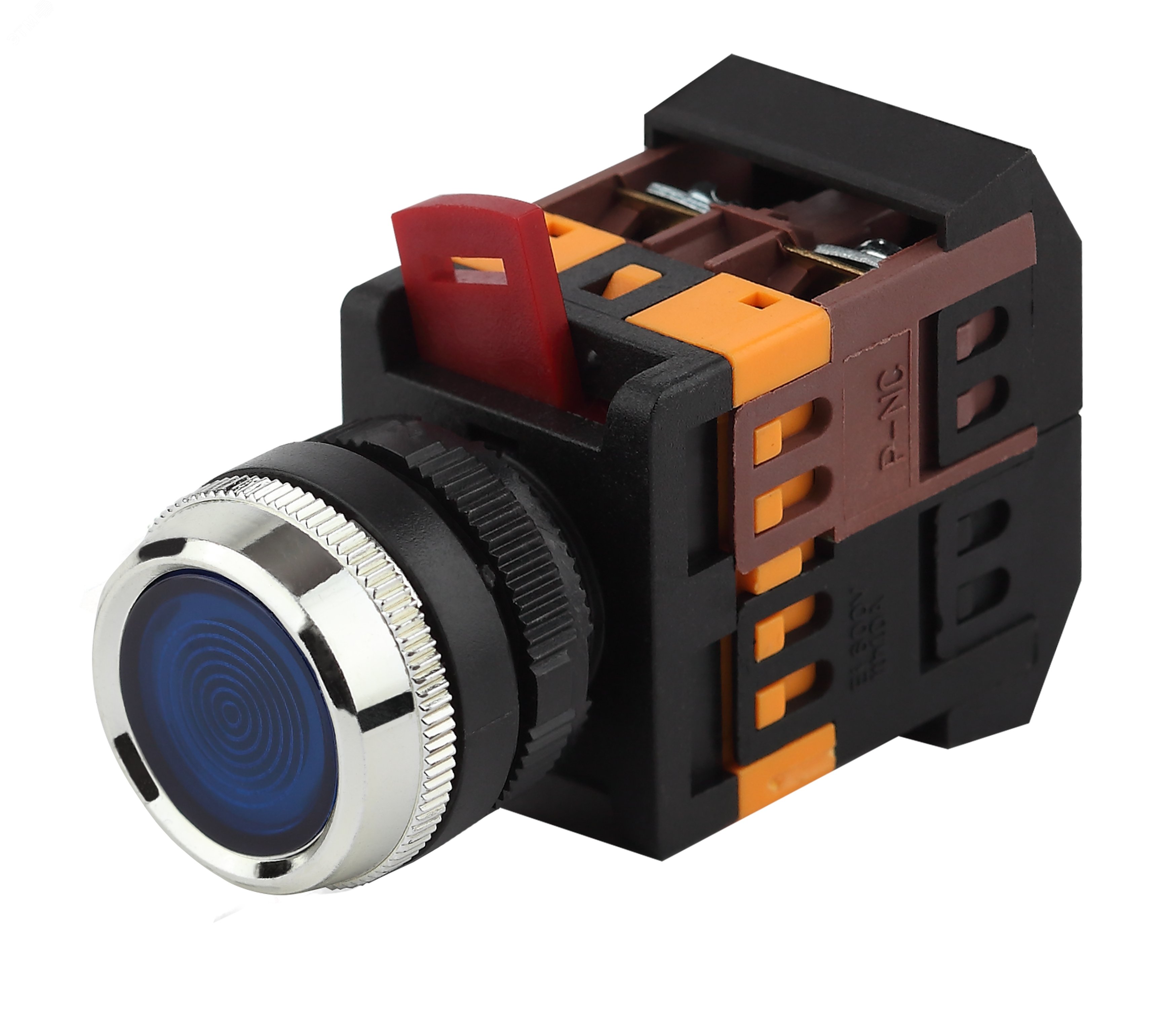 Изображение товара Кнопка ABLFS-22 синий d22мм неон 240В 1з+1р