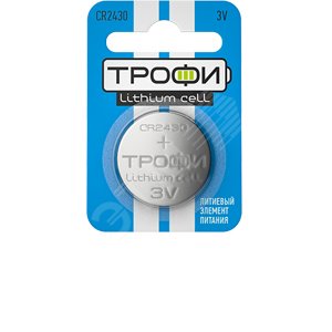 Изображение товара Батарейка Трофи CR2430-1BL литиевая для гаджетов и часов