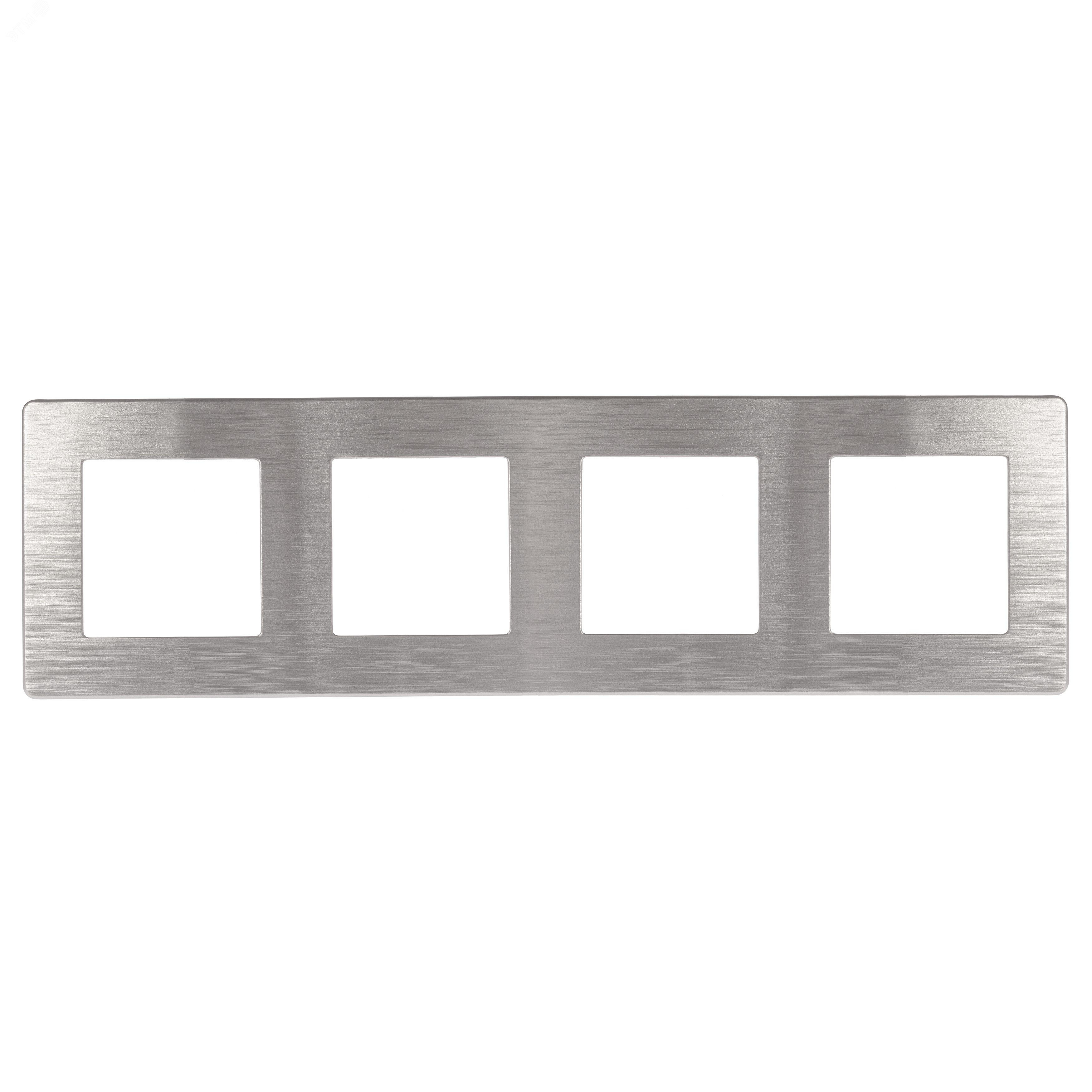 Изображение товара Рамка для розеток и выключателей ЭРА 12-5104-03 на 4 поста алюминий пластик