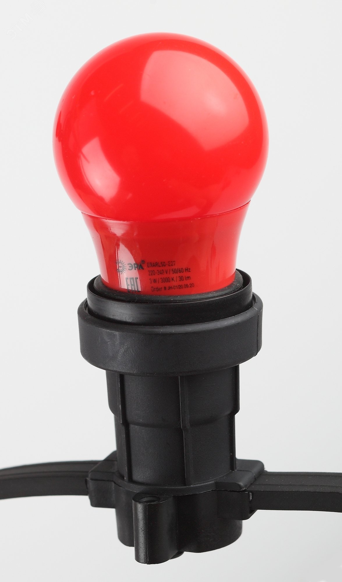 Лампа светодиодная для Белт-Лайт диод. груша красн., 13SMD, 3W, E27ERARL50-E27 LED A50-3W-E27 Б0049580 ЭРА - превью 4