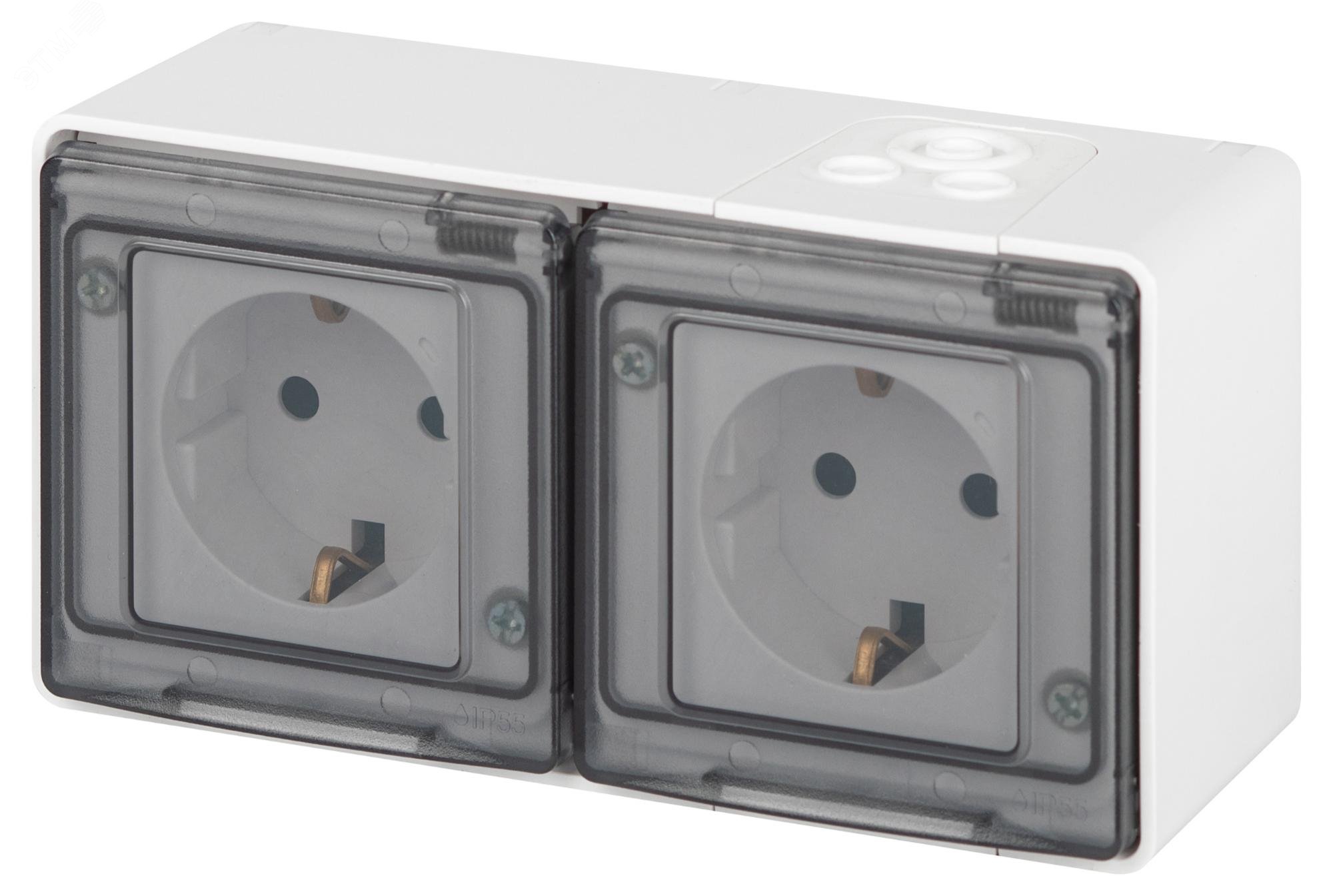 Изображение товара Розетка однофазная Эра Эксперт 11-2503-01 белая IP55 16А