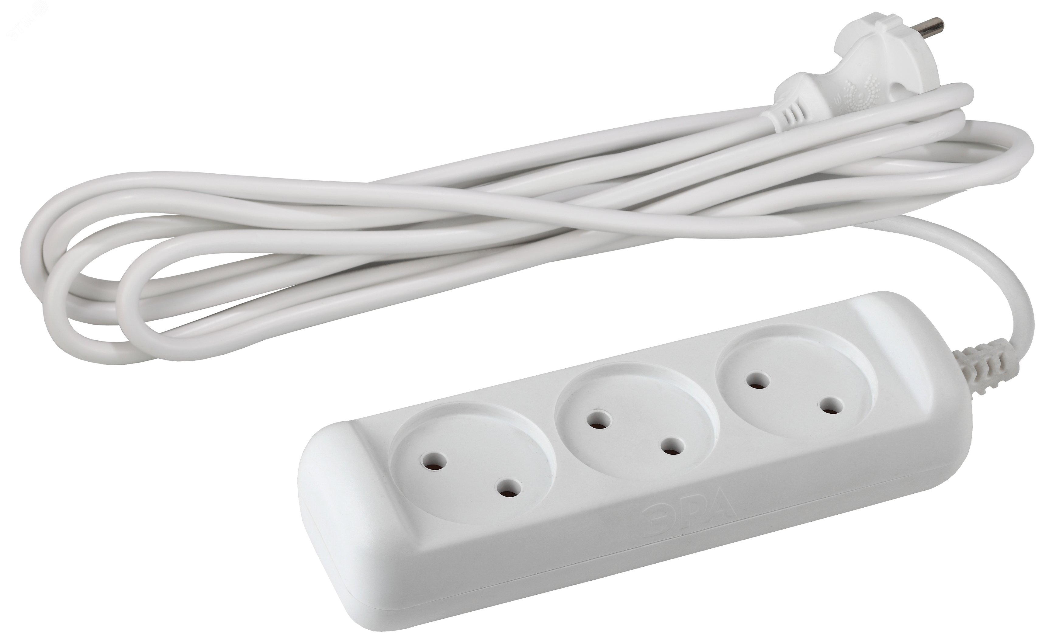 Изображение товара Удлинитель электрический без заземления 3 розетки 1,5м ПВС 2x0,75мм2 6А ЭРА UX6-3-1.5m