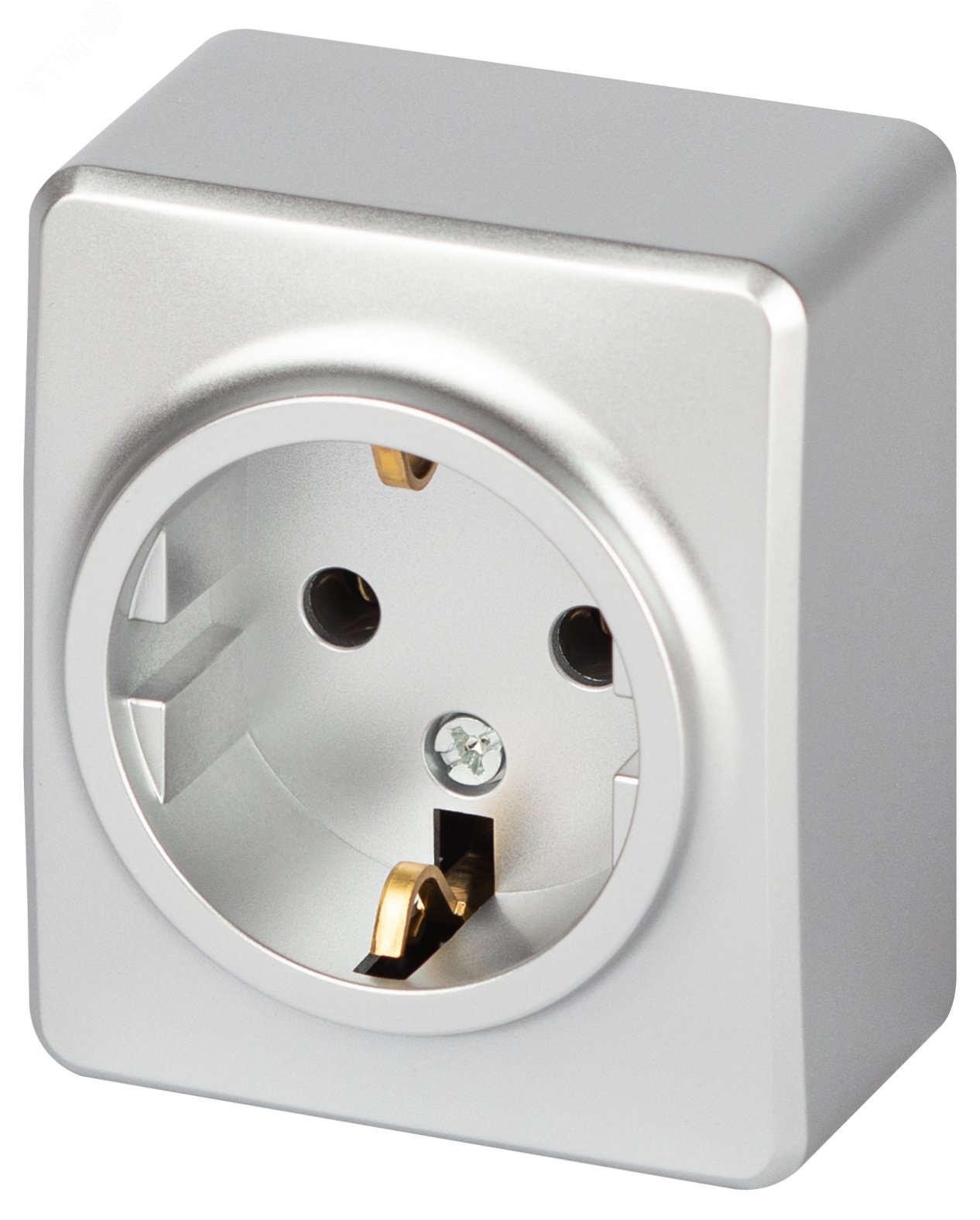 Изображение товара Розетка наружная одфазная открытая с заземлением IP20 алюминиевая 16А 250В Эра Эксперт