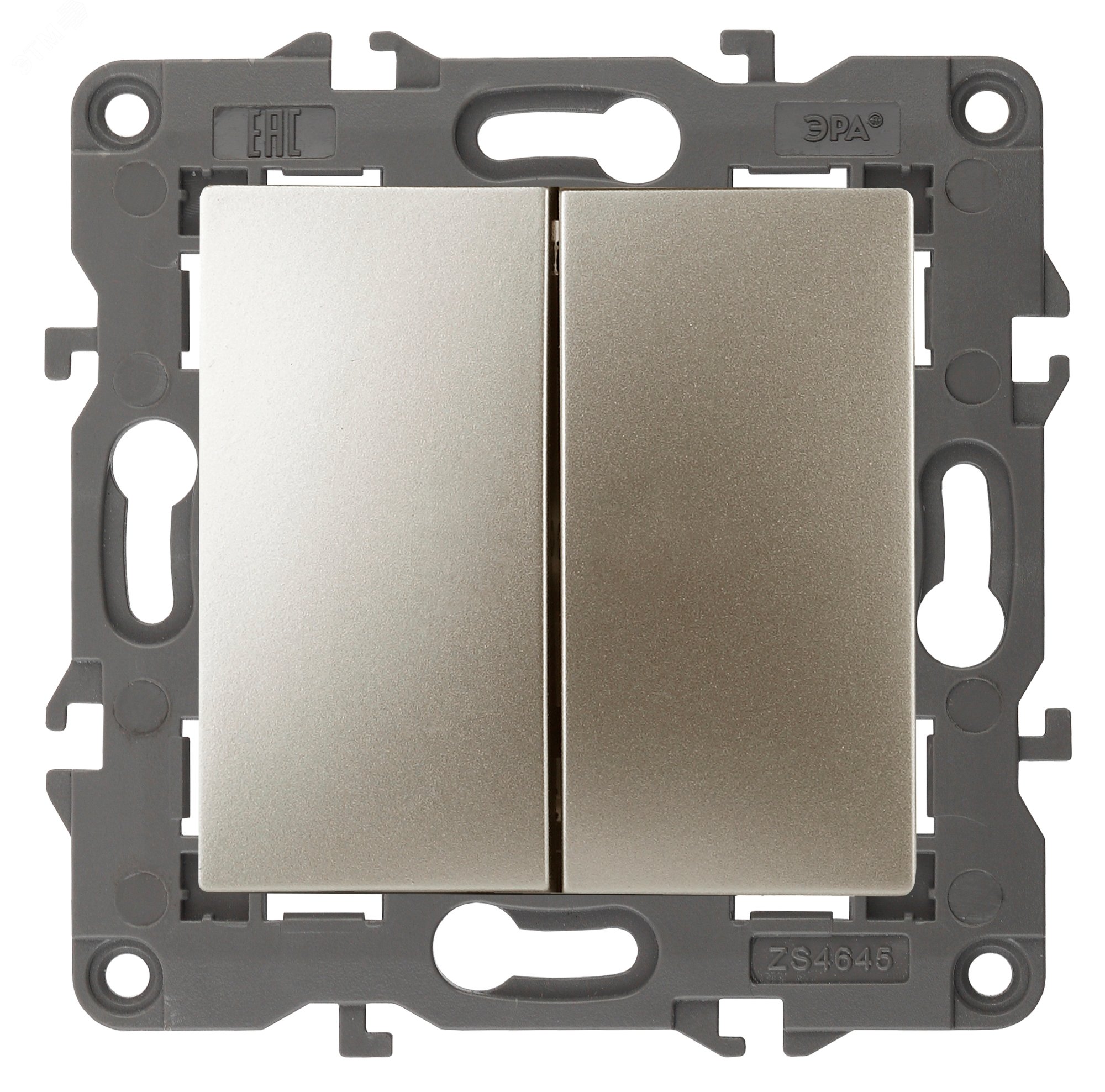 Изображение товара Переключатель перекрёстный двойной серии Эра 12 12-1112-04 шампань скрытая установка