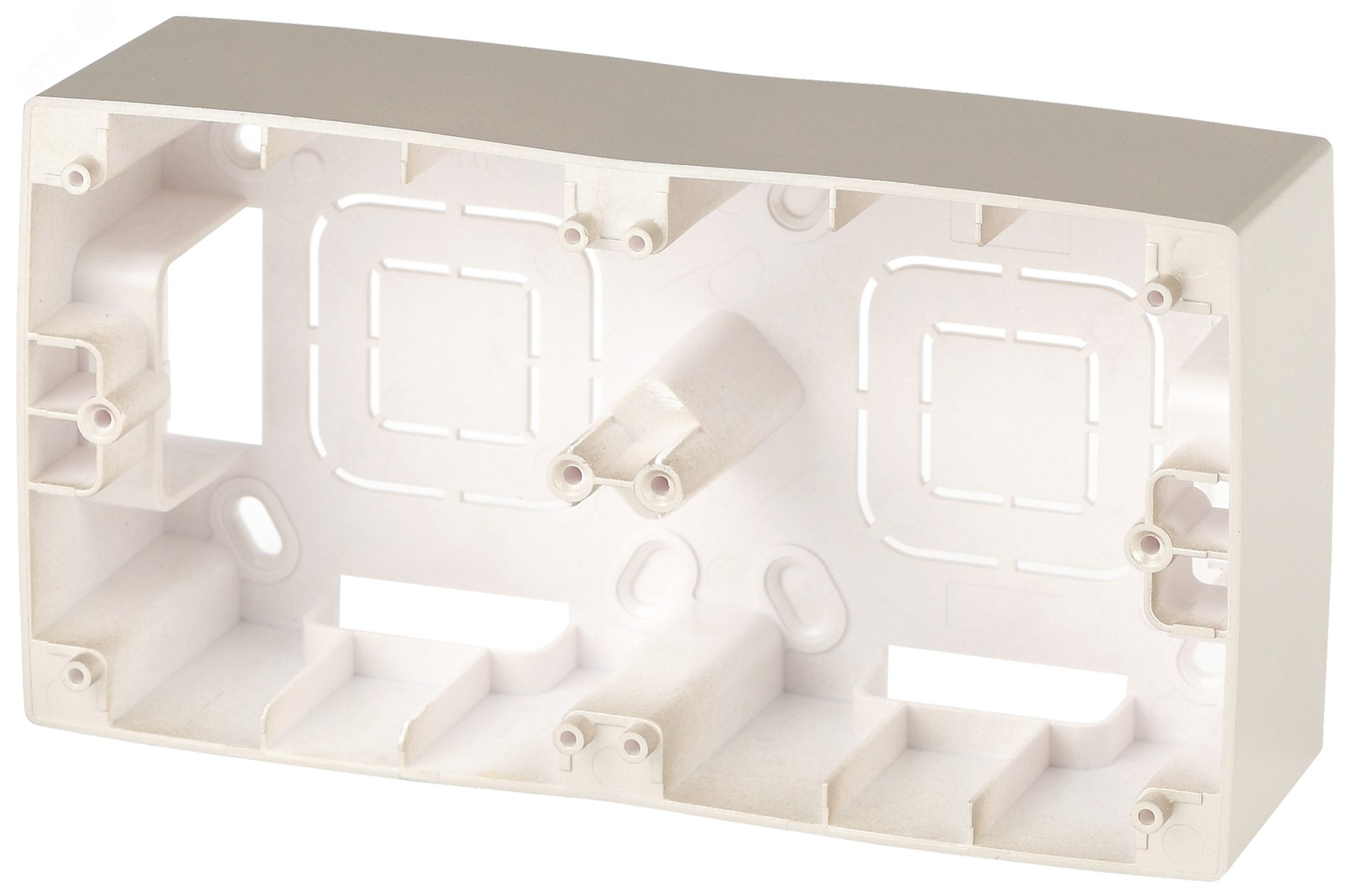 Изображение товара Коробка накладного монтажа серии Эра 12 шампань 2 поста для механизмов