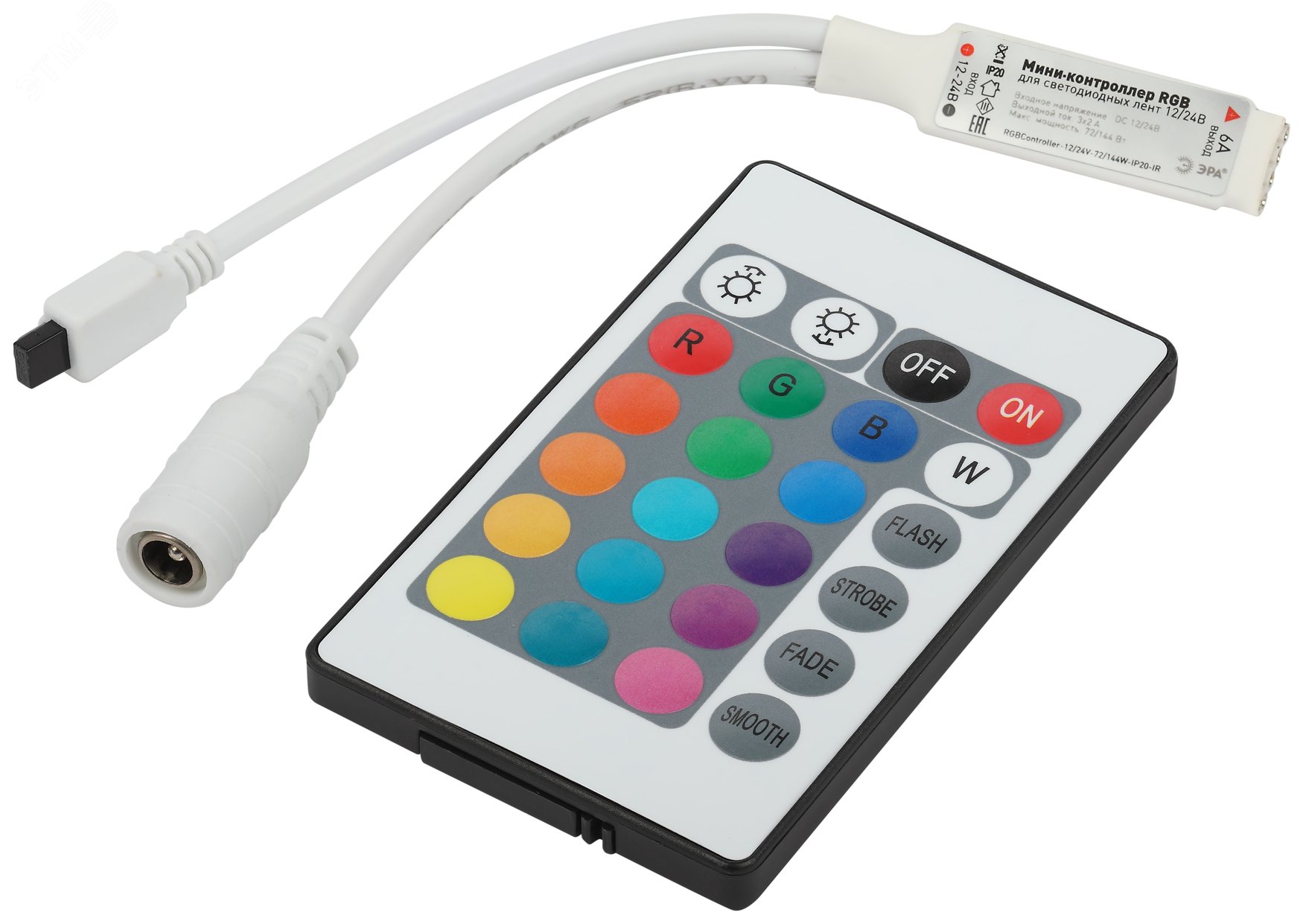 Контроллер мини для светодиодной ленты с ИК пультом RGBController-12 ...