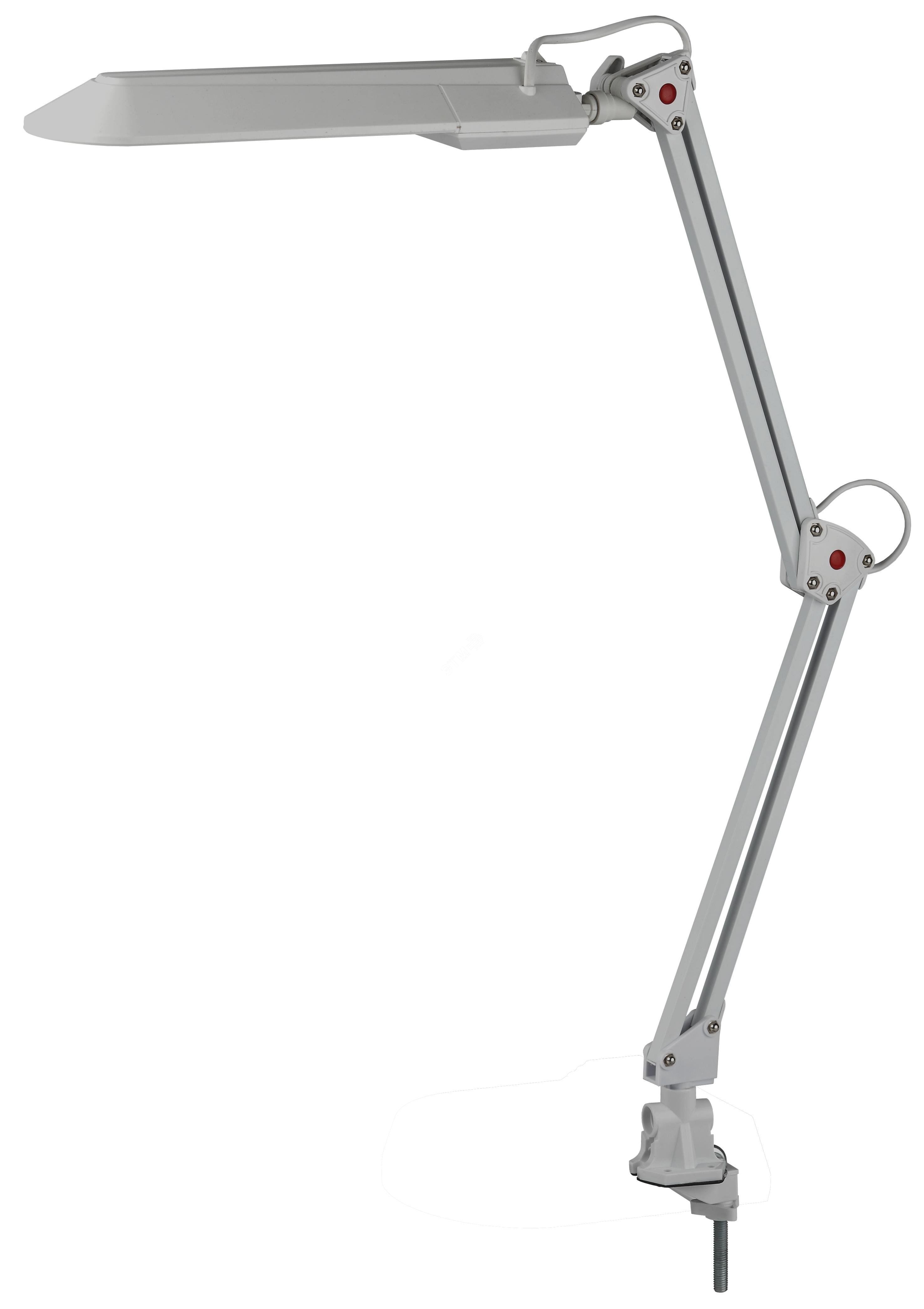 Светильник настольный с лампой PL на струбцине серый NL-201-G23-11W-GY ЭРА C0041458 ЭРА - превью