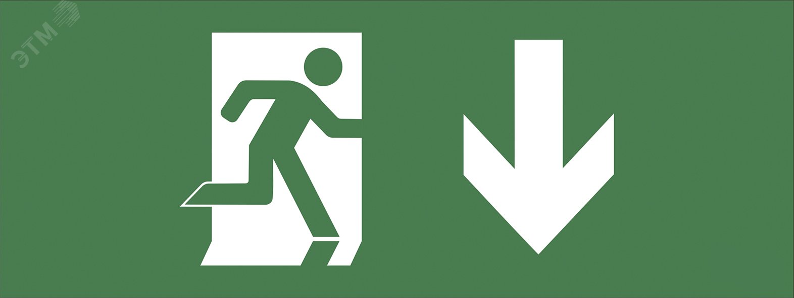 Изображение товара Самоклеящаяся этикетка для аварийных светильников 350х130 мм фигура стрелка вниз ЭРА