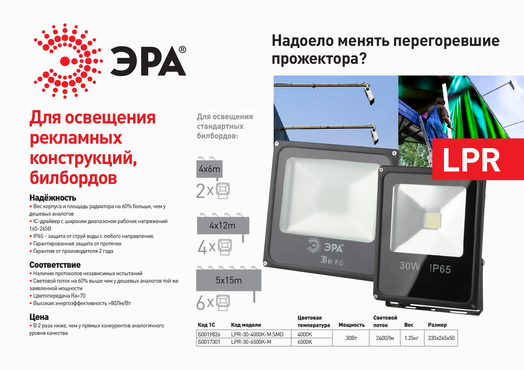 Купить Прожектор светодиодный ДО-30W 6500К 2100Лм IP65 Стандарт ...