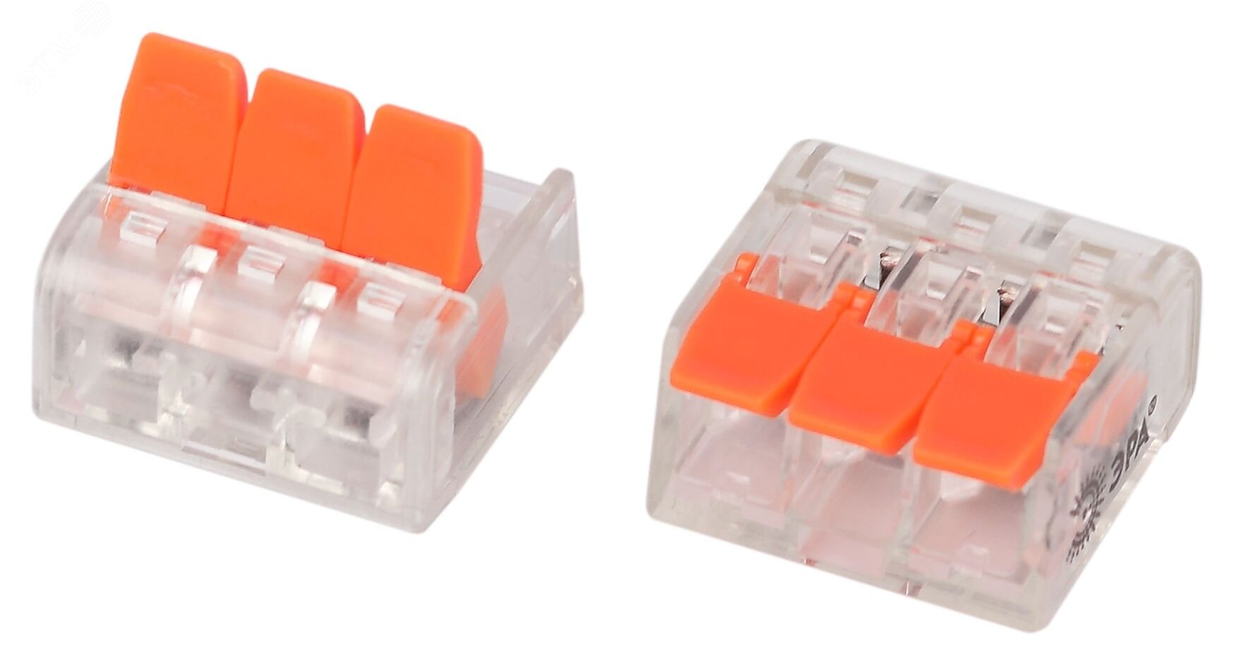 Изображение товара Компактная универсальная клемма серия 221 с рычагами 3-проводная 0.2-4 мм2 ЭРА