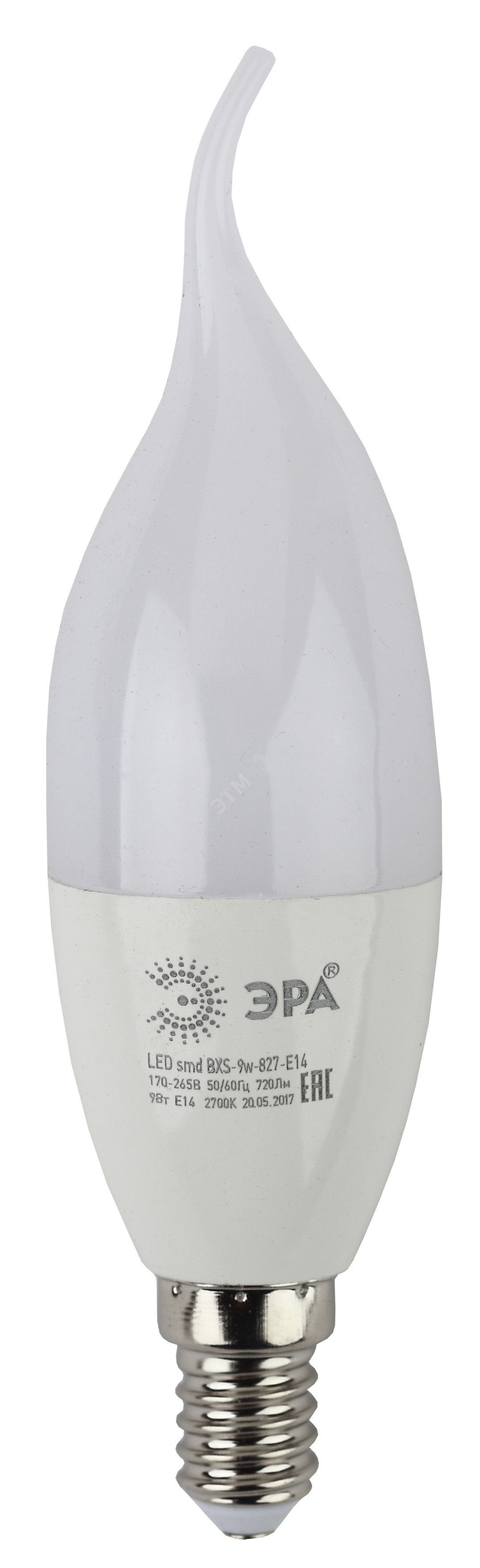 Лампа светодиодная LED 9 Вт 720Лм 4000К свеча на ветру нейтральный E14 170-265В LED BXS-9W-840-E14 Standart