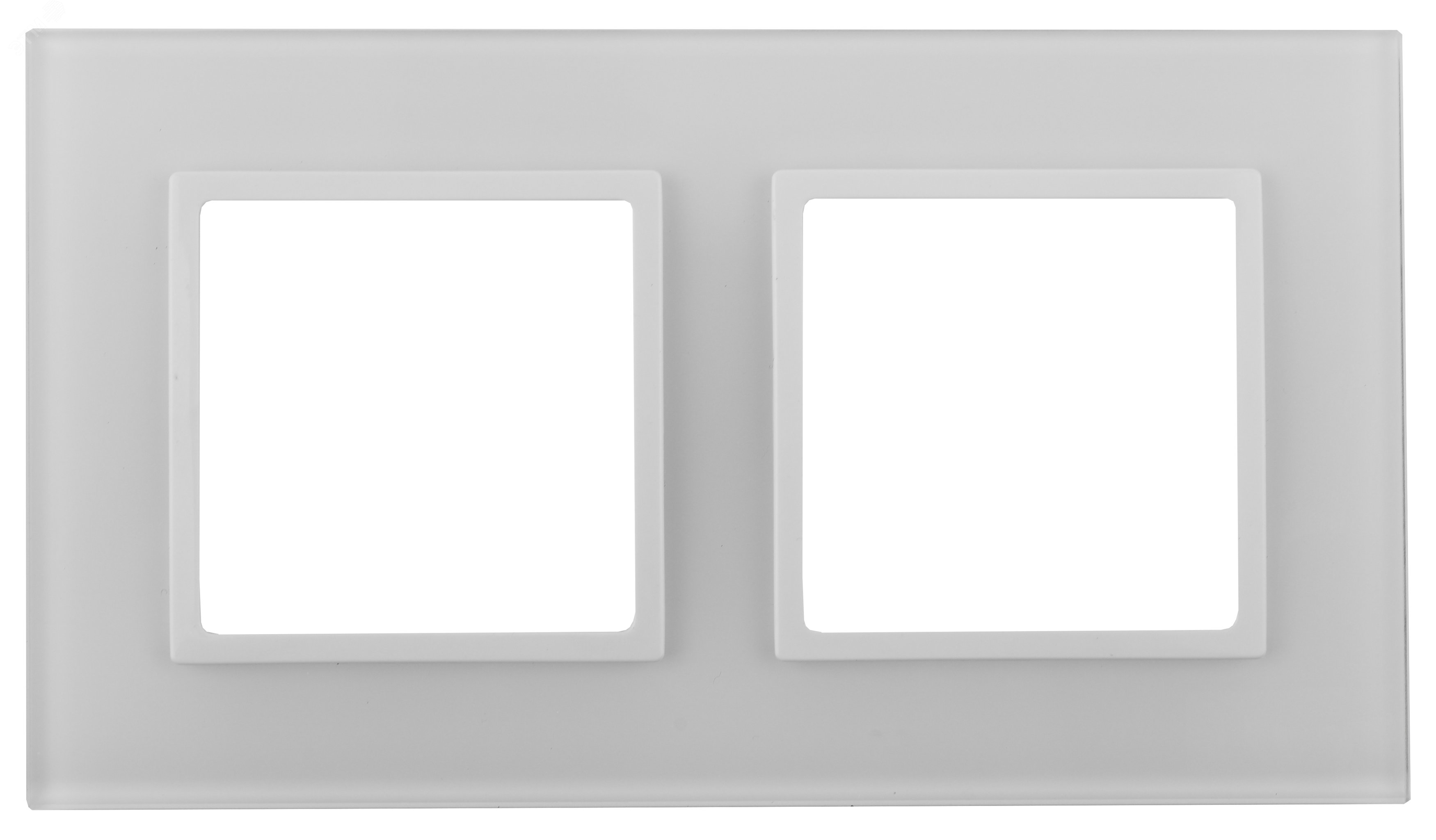 Изображение товара Рамка для розеток и выключателей 2 поста ЭРА Elegance стекло белый
