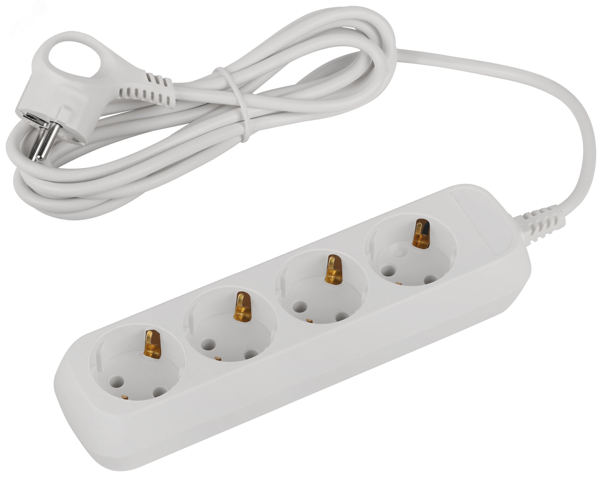 Изображение товара Удлинитель электрический 4 розетки с заземлением 3м Greenline UDL-10-430-E