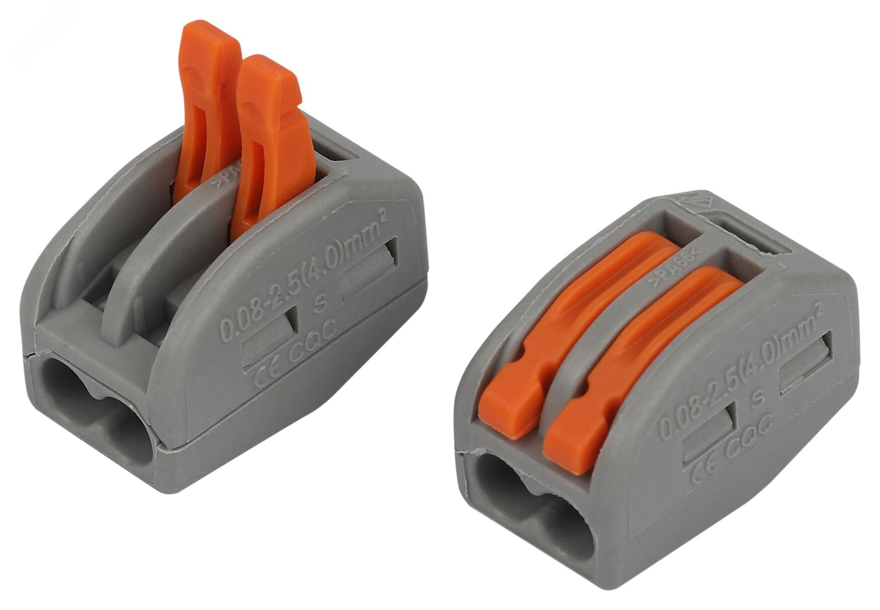 Изображение товара Универсальные клеммы с рычагами 222 серия 2-провода 0,08-2,5 мм2 ЭРА (упаковка 4 шт.)