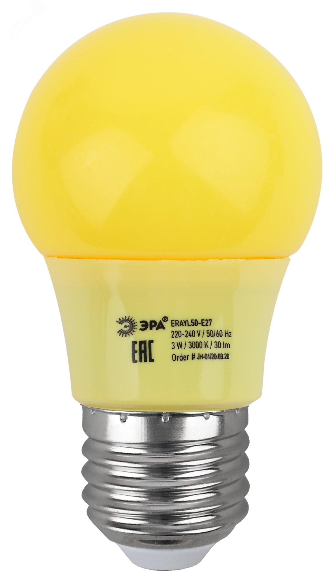 Лампа светодиодная для Белт-Лайт диод. груша желт., 13SMD, 3W, E27 ERAYL50-E27 LED A50-3W-E27 Б0049581 ЭРА - превью 3