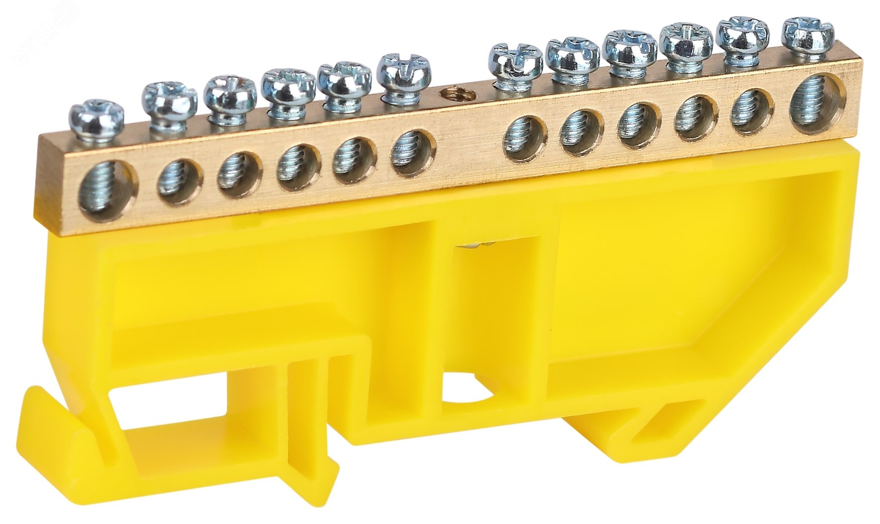 Изображение товара Шина ЭРА NO-224-91 PE земля на DIN-изоляторе 12 шт латунь защита кабелей