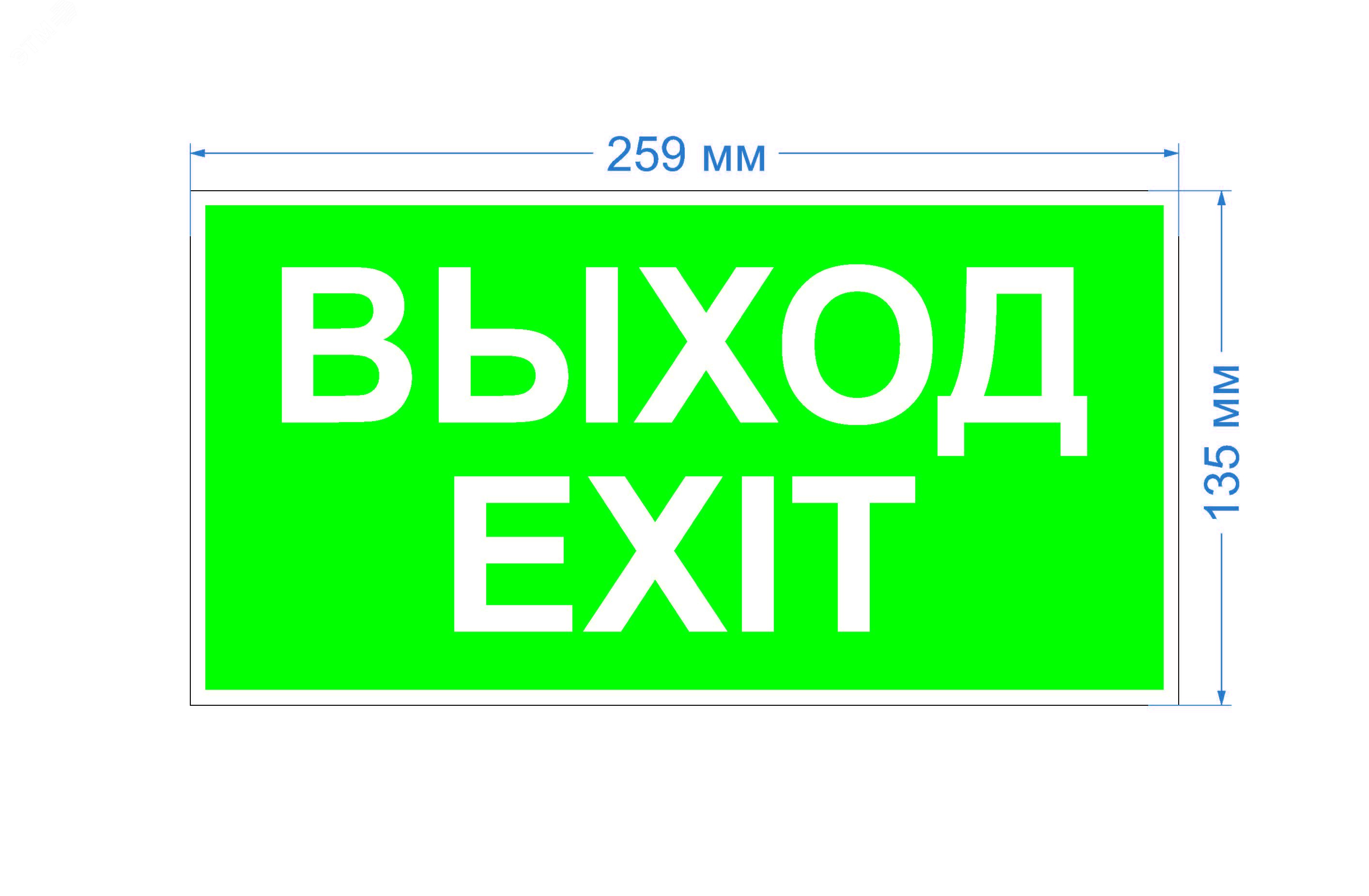 Этикетка самоклеющаяся  пленка бэклит Выход-exit зеленая для SSA-103 INFO-SSA-116 Б0057712 ЭРА