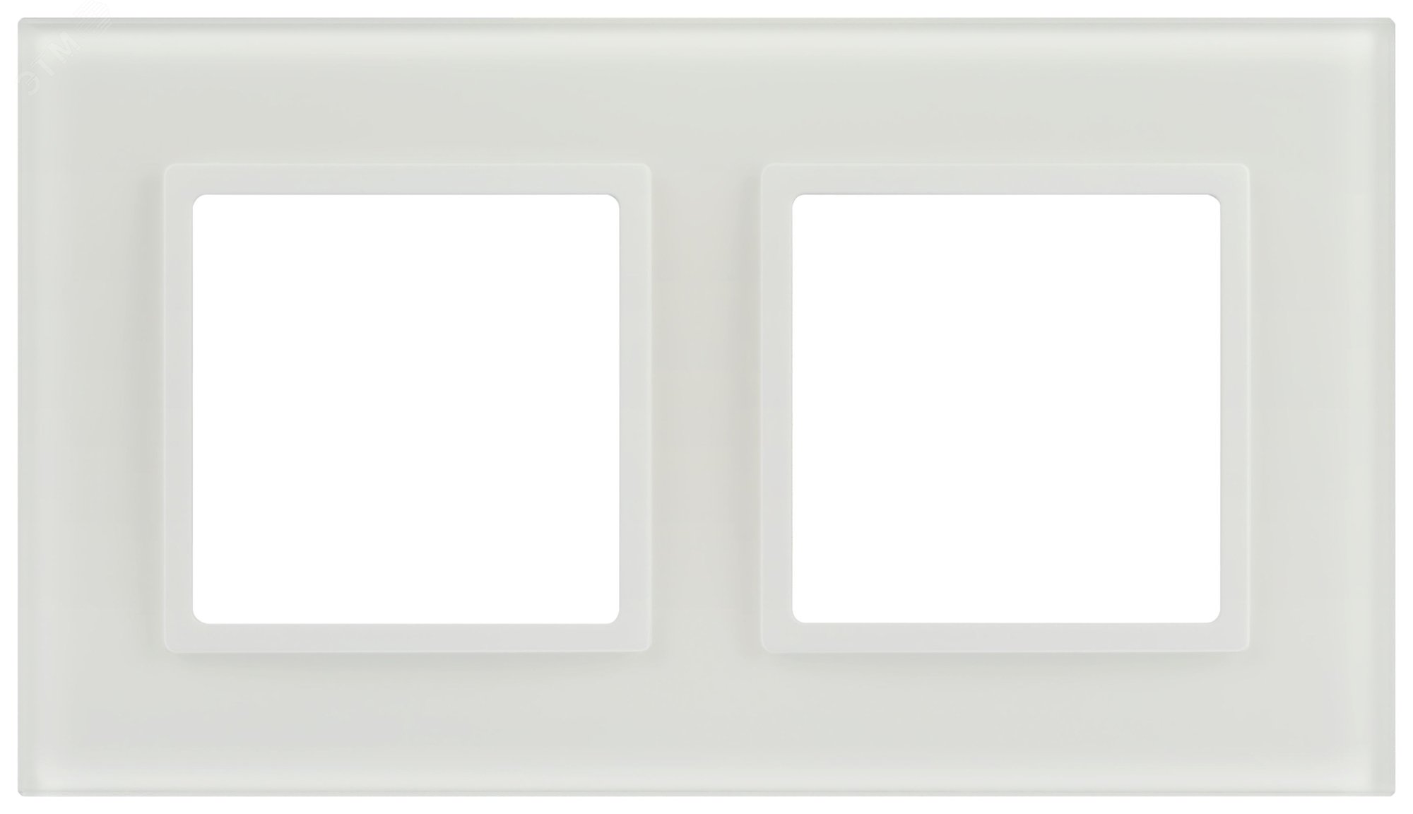 Изображение товара Рамка для розеток и выключателей 2 поста ЭРА Elegance белый матовый стекло