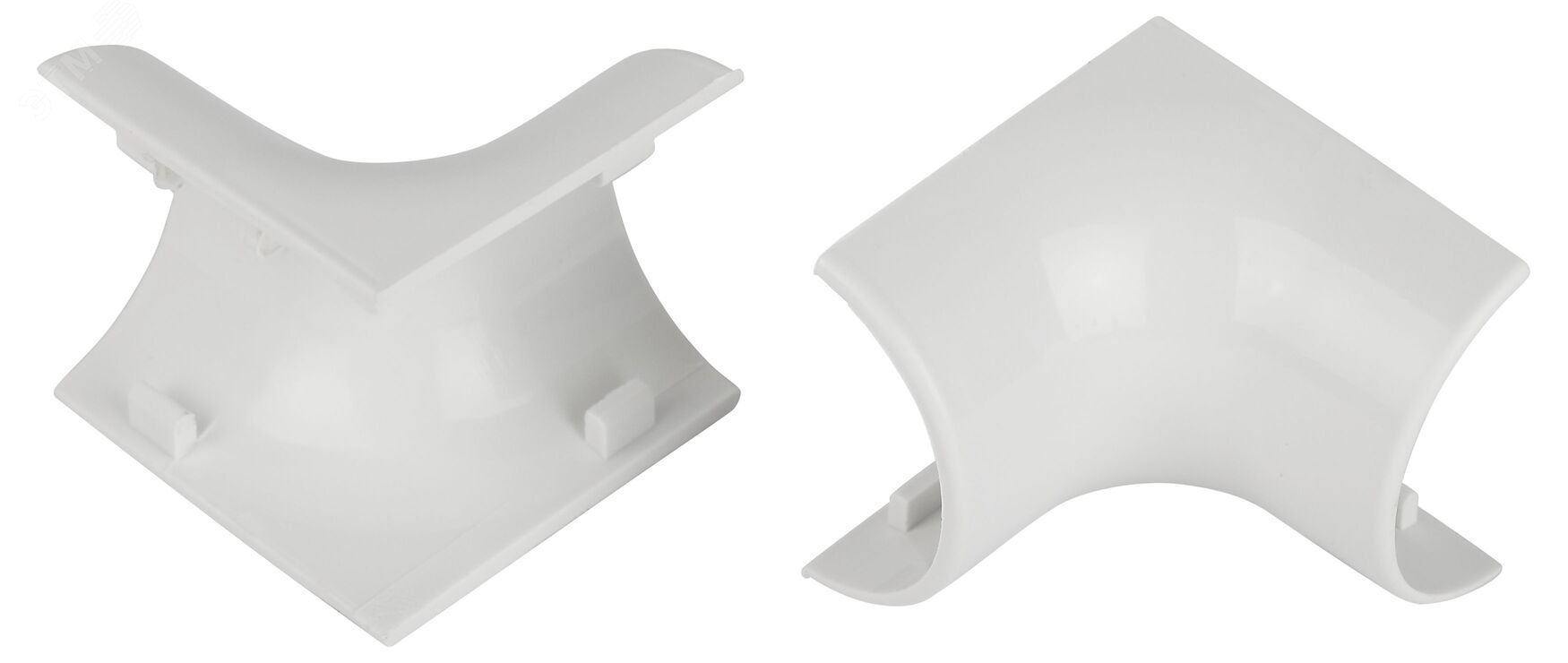 Изображение товара Угол внутренний для полукруглого кабель-канала 30х13мм белый IC-KK-30-13-FW 2шт/комплект (упак)