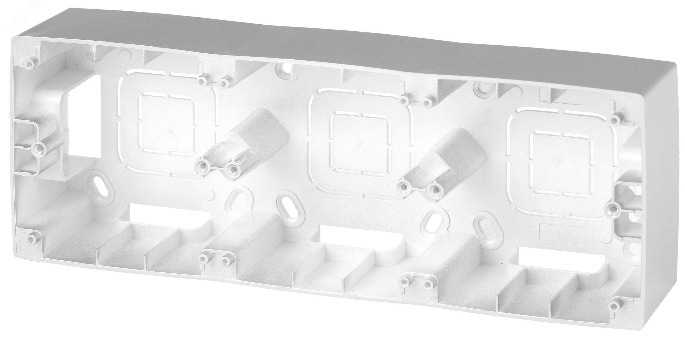Изображение товара Коробка накладного монтажа серии Эра 12 из алюминия, 3 поста, размеры 82x224x40 мм