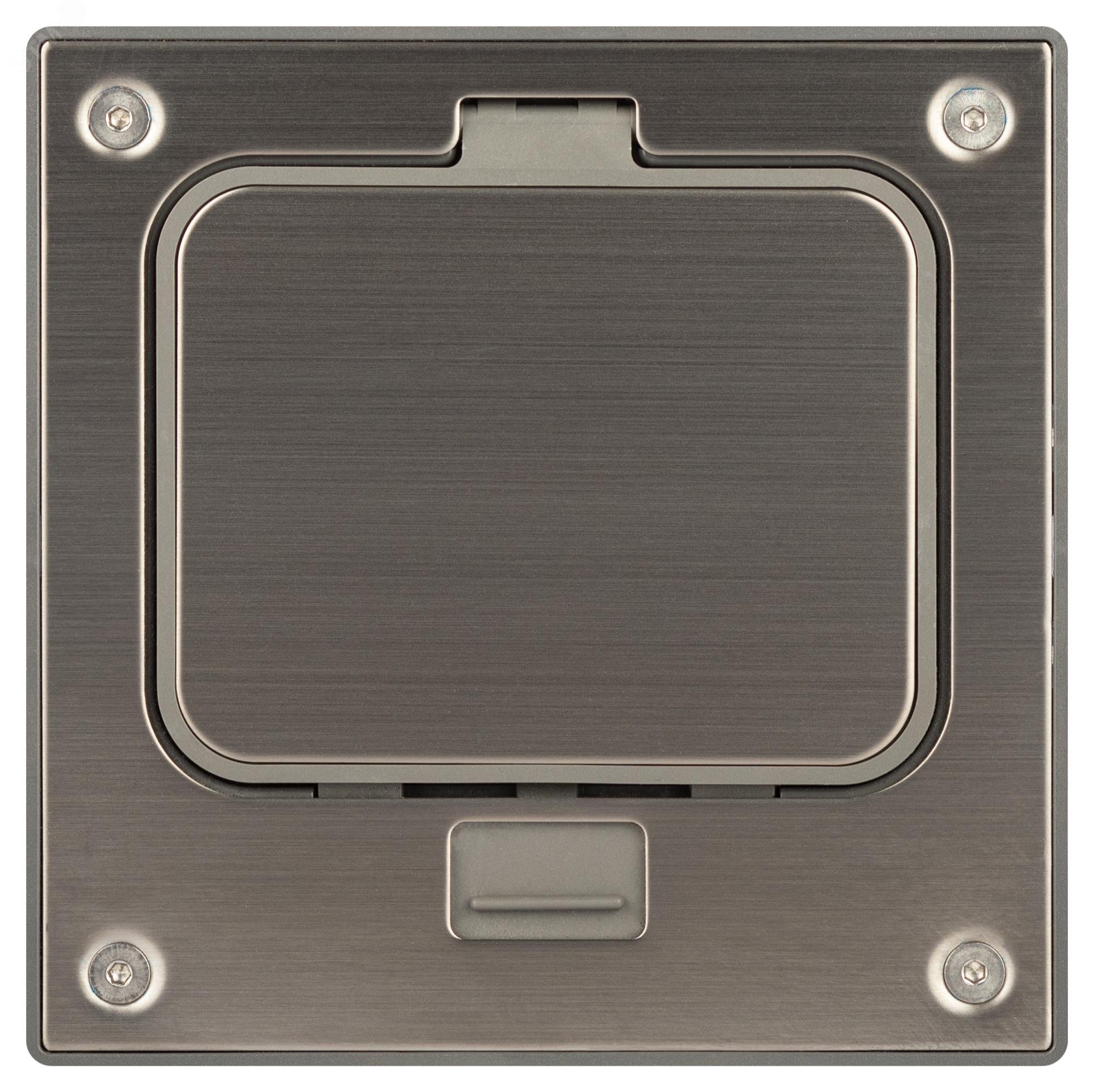 Изображение товара Лючок напольный с розеткой установка в бетон с защёлкой скрытого монтажа IP66 18-6001-03 (шт)