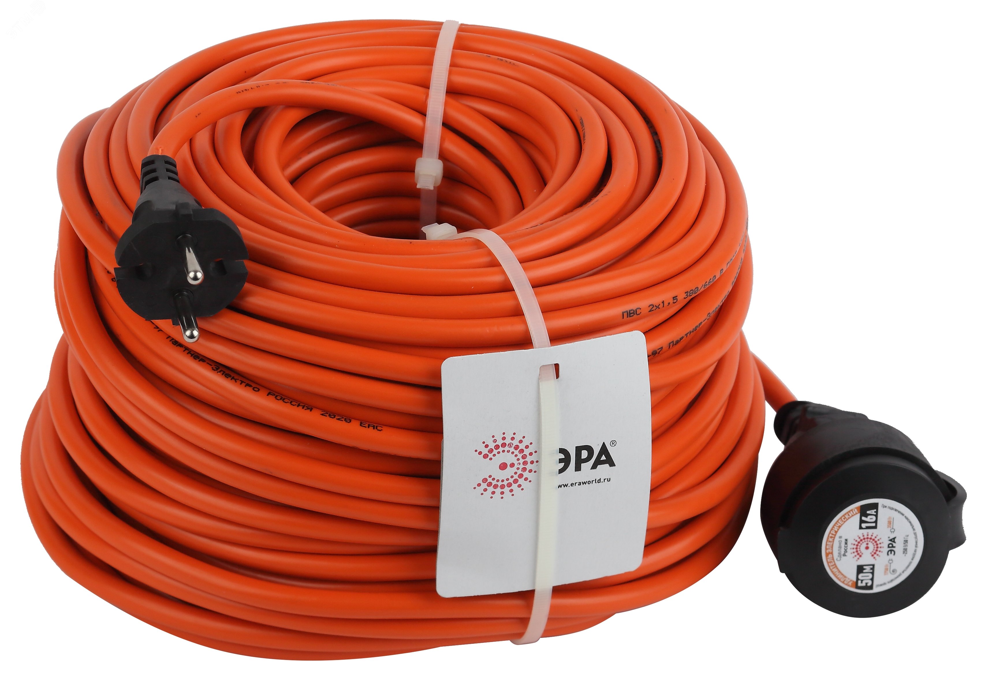 Изображение товара Удлинитель силовой ЭРА UPx-1-2x1.5-50m-IP44 без заземления в бухте